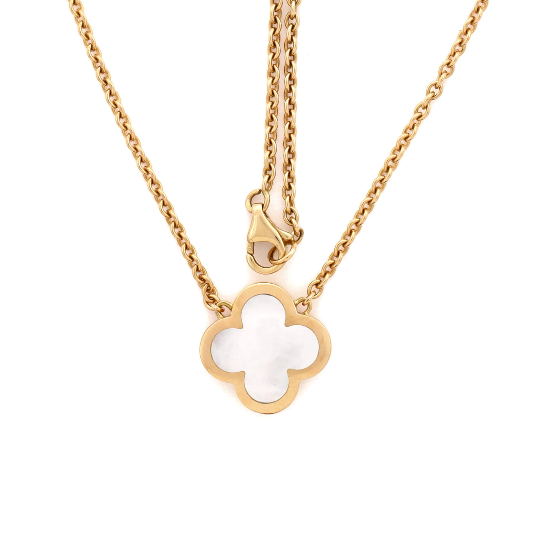 Pure Alhambra Pendant Necklace 18K Yellow Gold and Mother of Pearl - Image 2