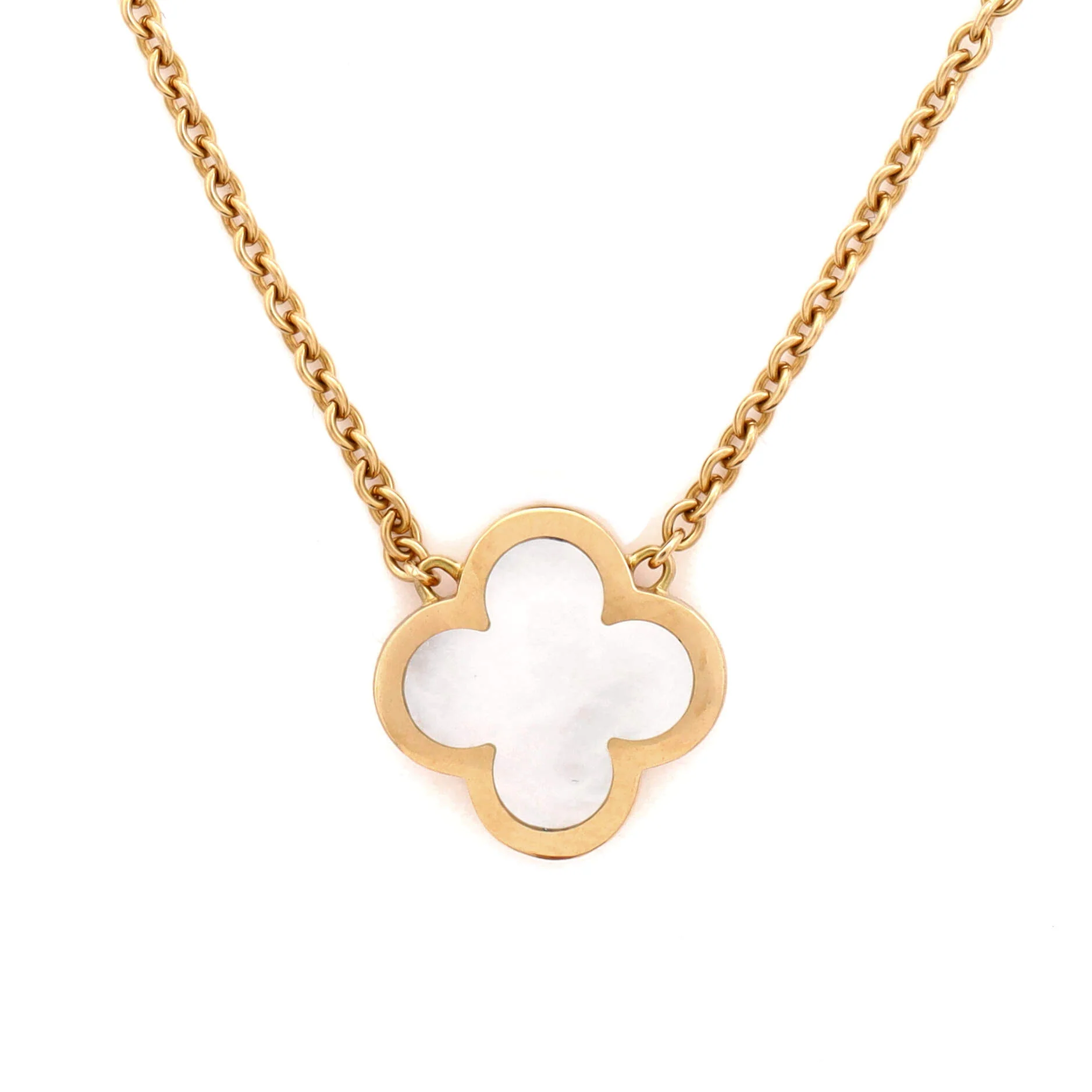 Pure Alhambra Pendant Necklace 18K Yellow Gold and Mother of Pearl - Image 3