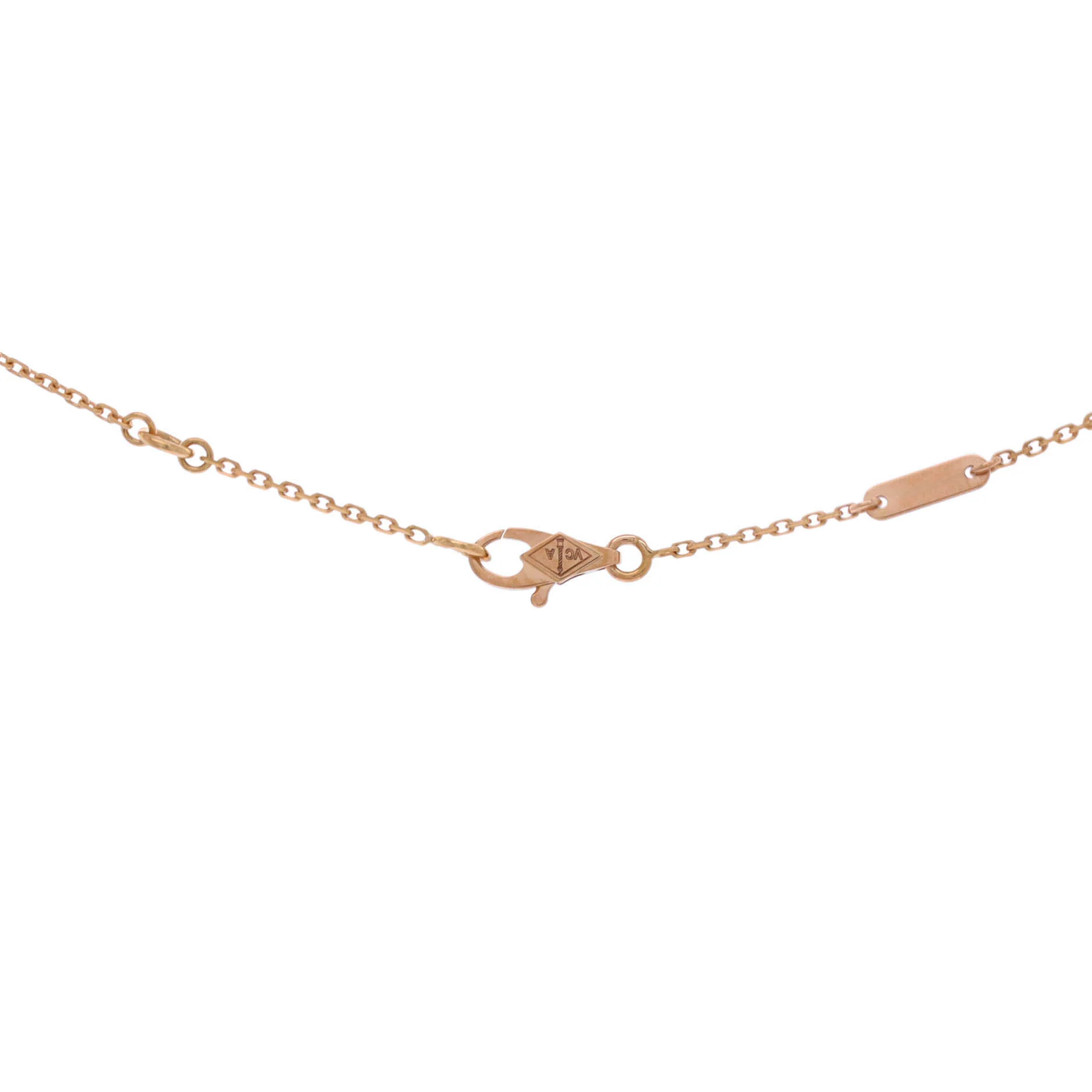 Sweet Alhambra Heart Pendant Necklace 18K Rose Gold and Carnelian - Image 3