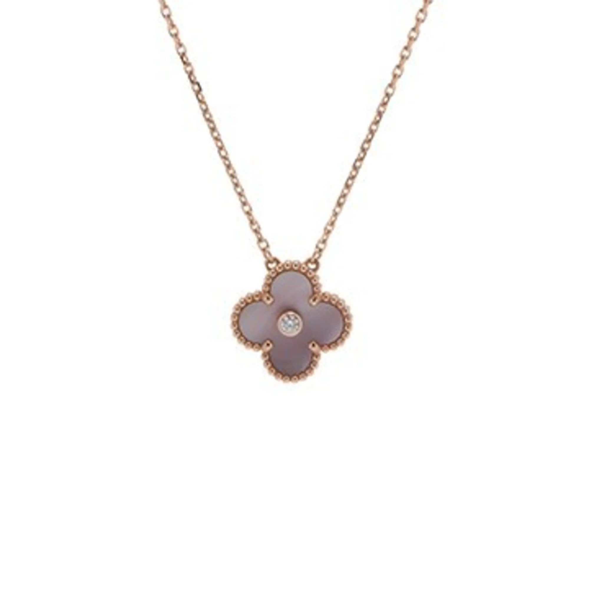 Vintage Alhambra Pendant Necklace 18K Rose Gold