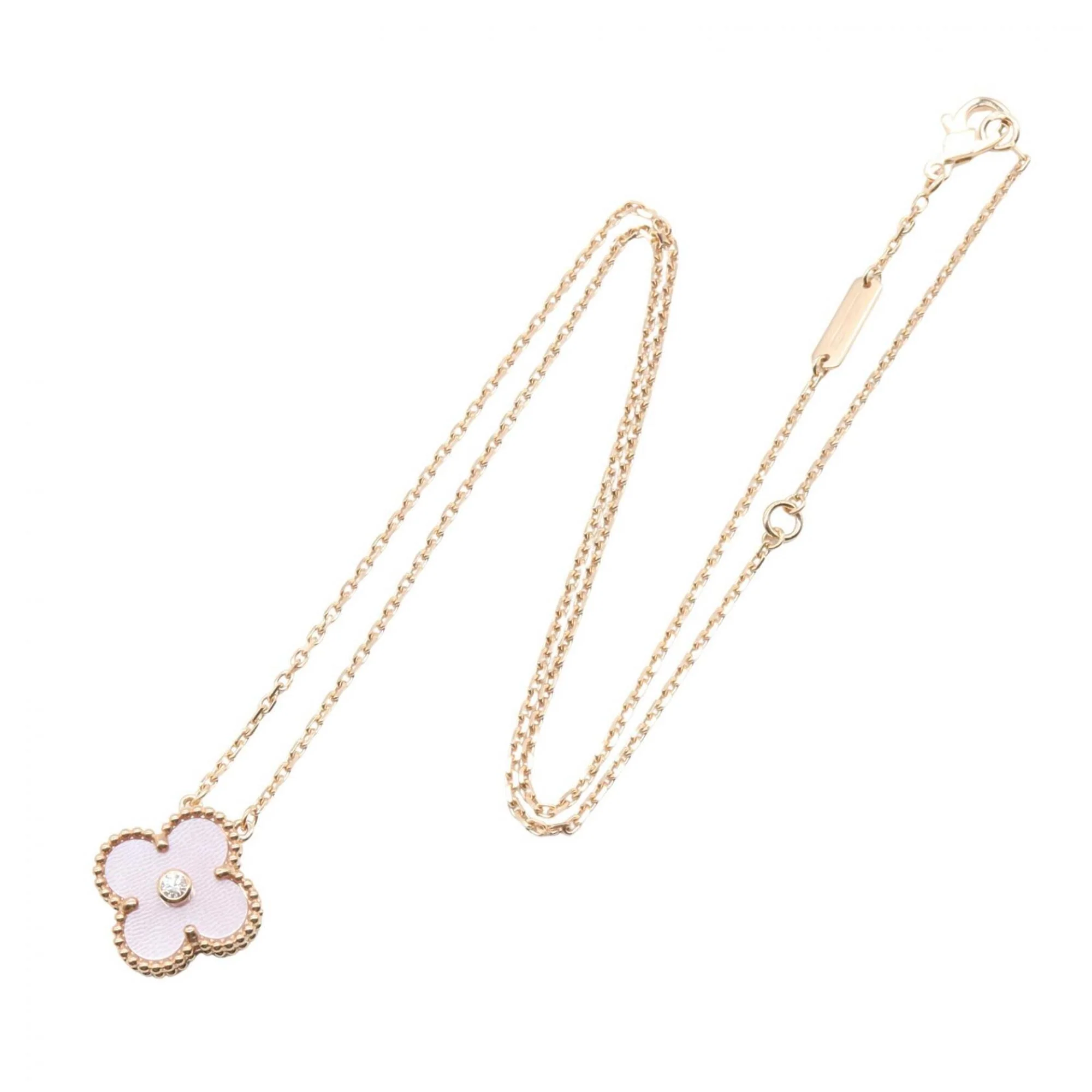 Vintage Alhambra Pendant Necklace 18K Rose Gold - Image 2