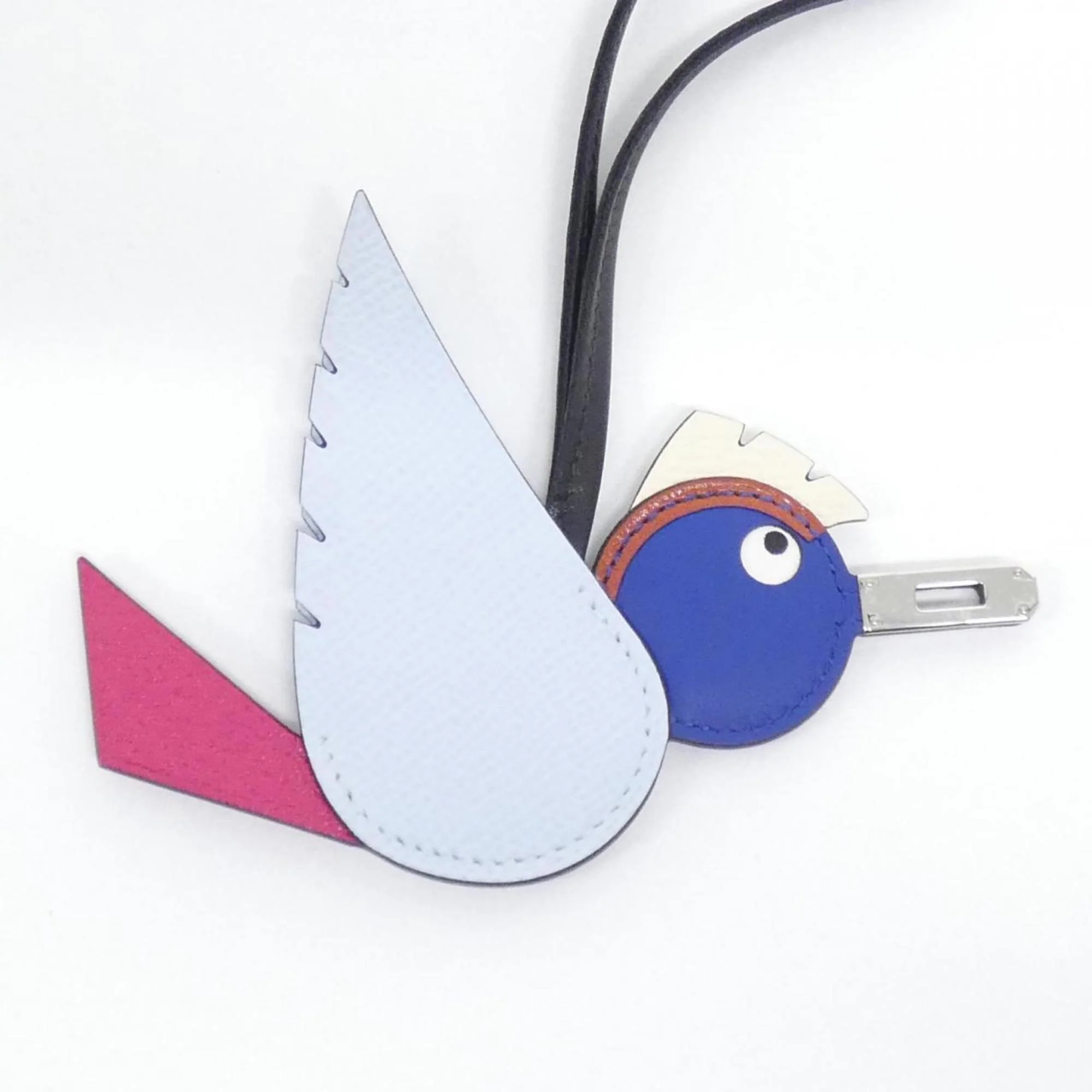 Birdie Charm Agneau Milo and Chevre Leather and Epsom Leather and Swift Leather Blue Royal Handbag Charm - Image 2