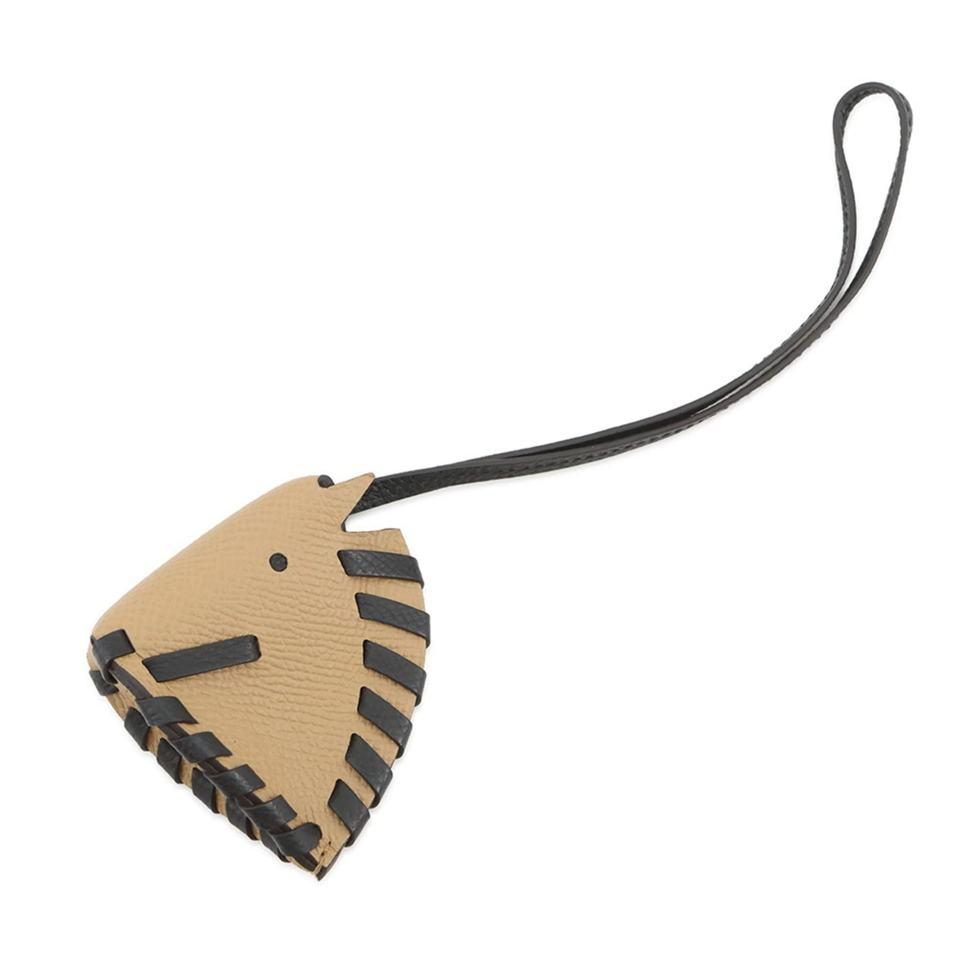 Charm Epsom Leather Beige and Black Handbag Charm