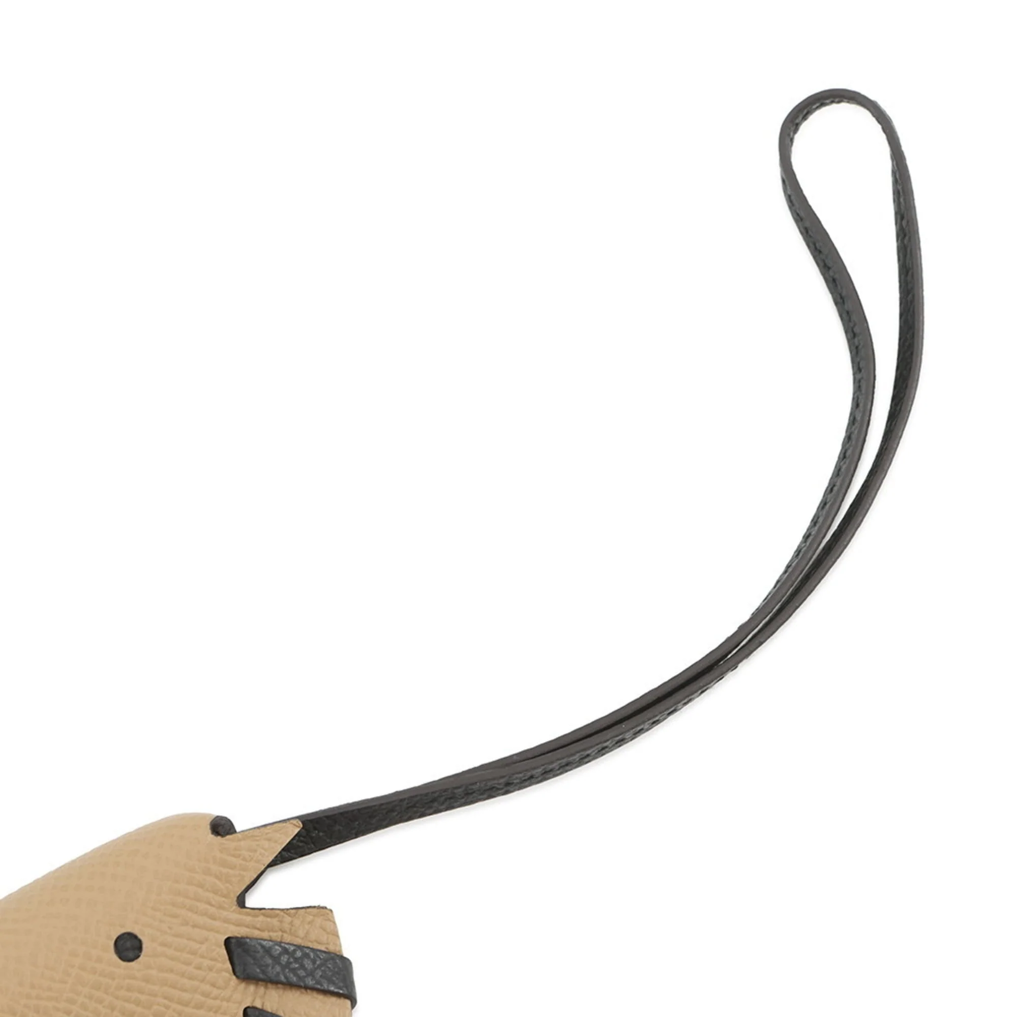 Charm Epsom Leather Beige and Black Handbag Charm - Image 4