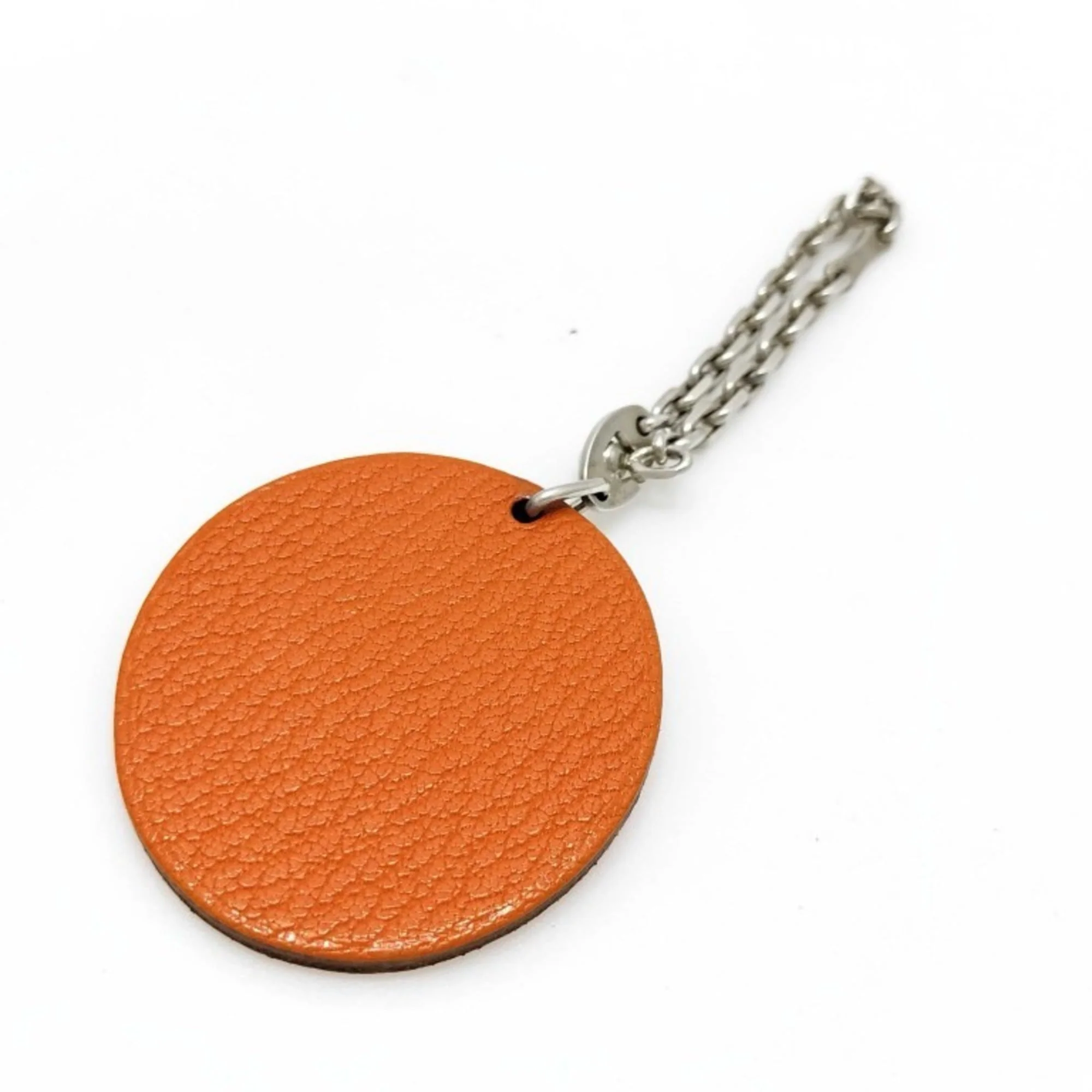 Charm Leather and Sterling Silver Orange Handbag Charm - Image 4