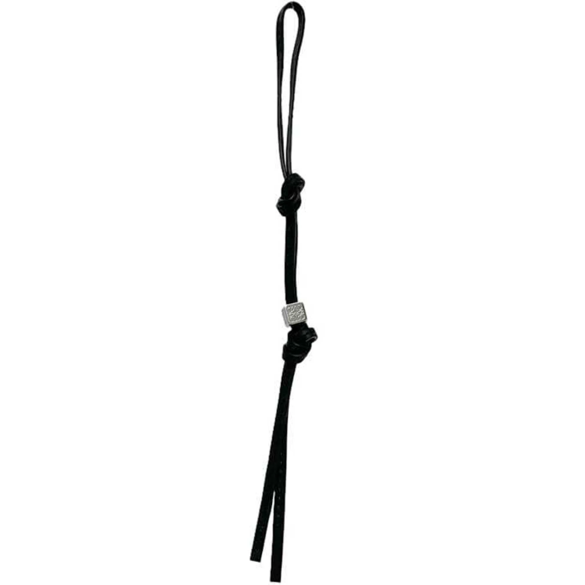 Anagram Charm Leather and Metal Black Handbag Charm - Image 2