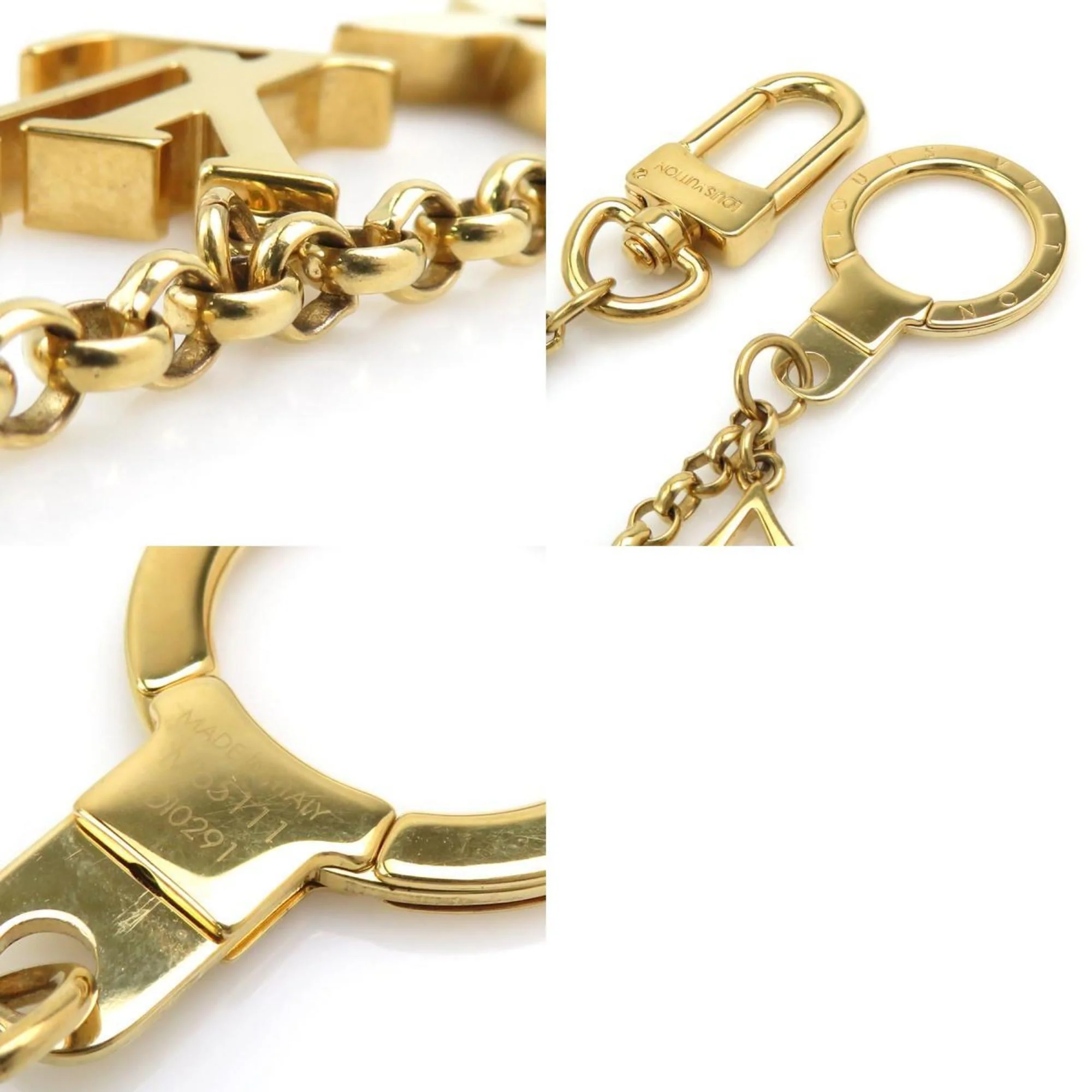 Fleur de Monogram Charm Enamel and Metal Beige Gold Off-White Handbag Charm - Image 5