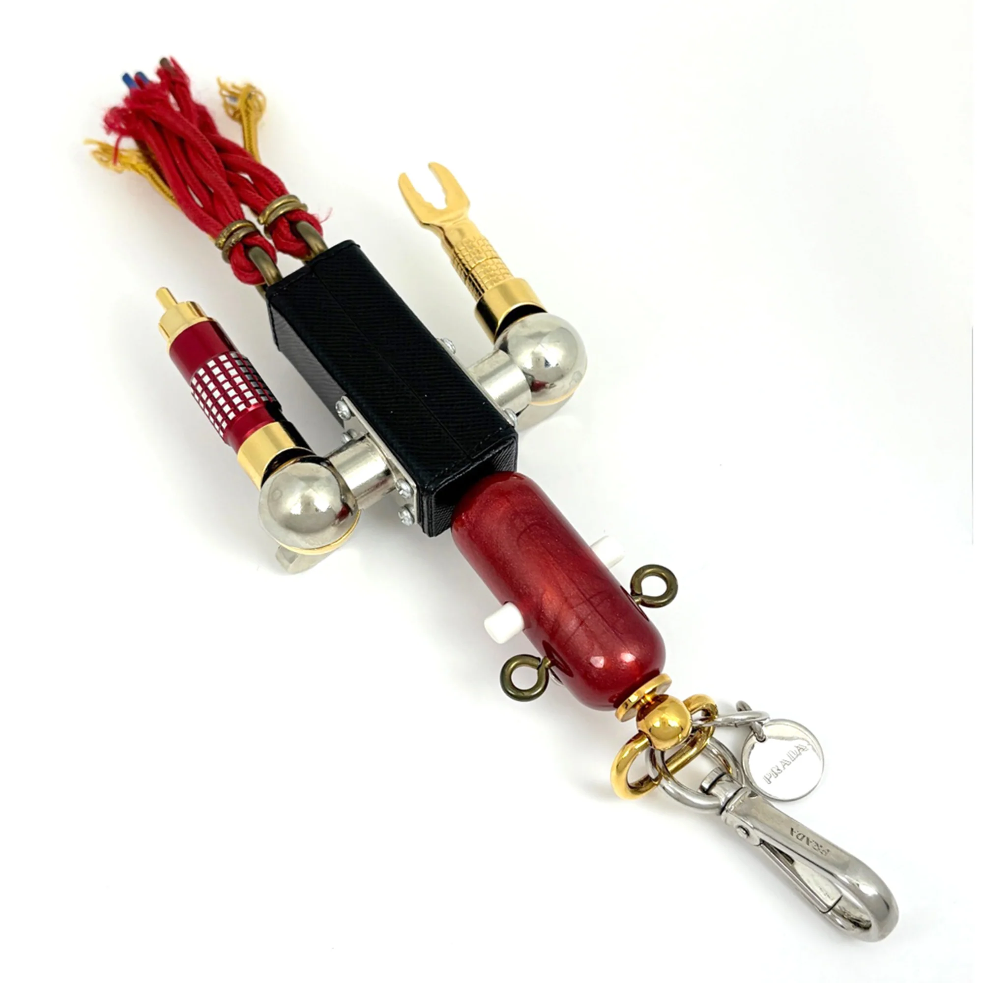 Robot Motif Charm Gold and Leather Handbag Charm - Image 2