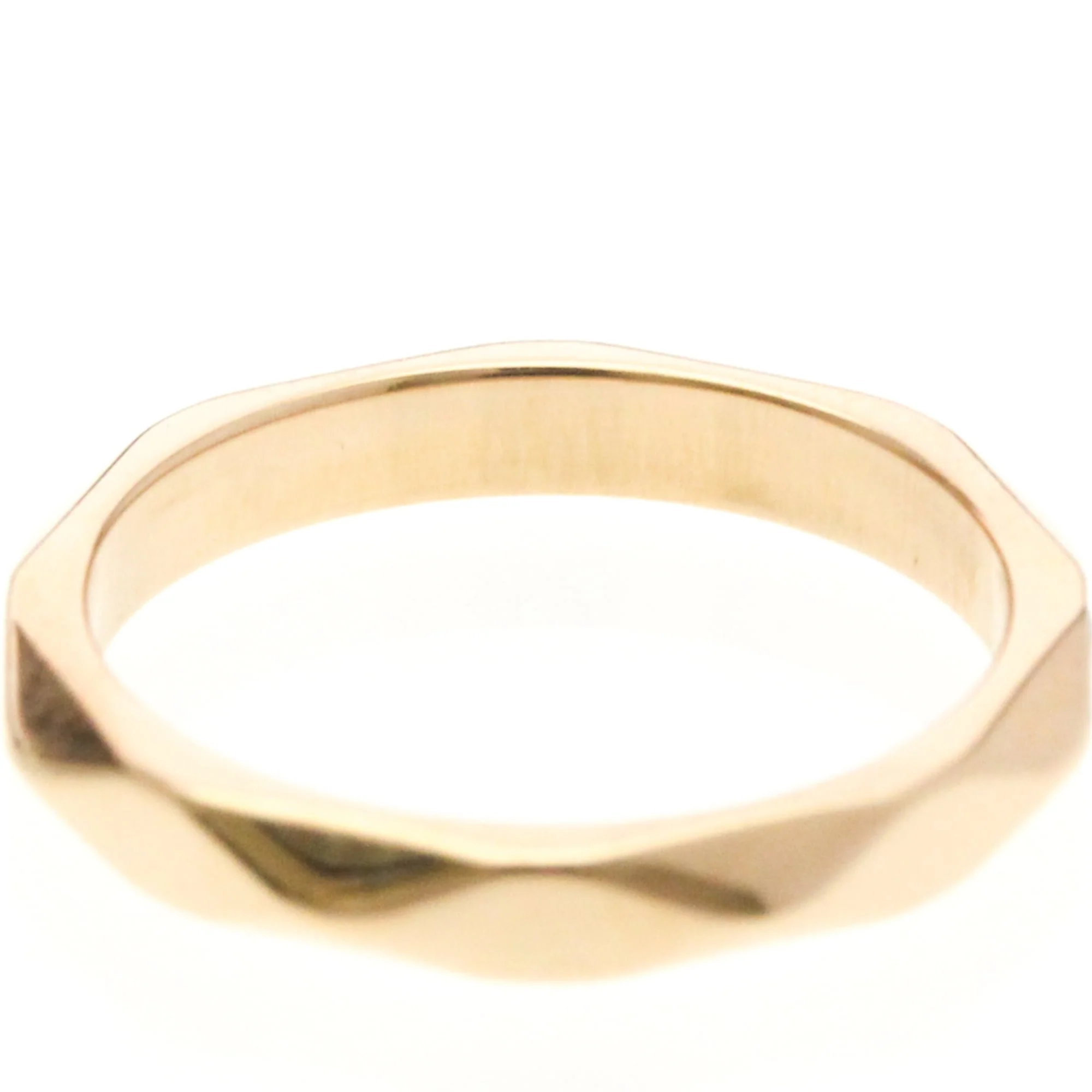 Faceted Band Ring 18K Rose Gold with Diamond - Image 8