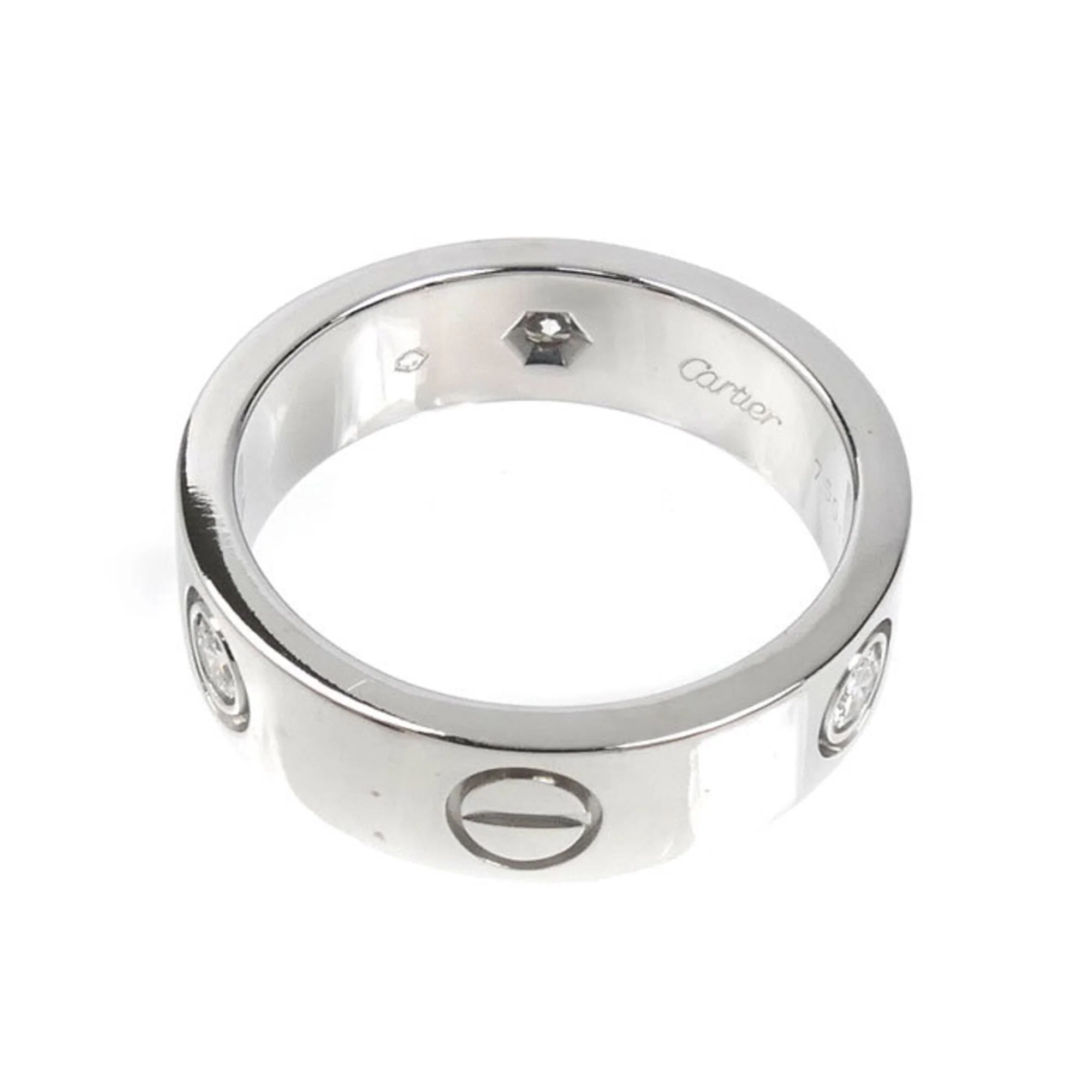 Band Ring 18K White Gold with Diamond - Image 4