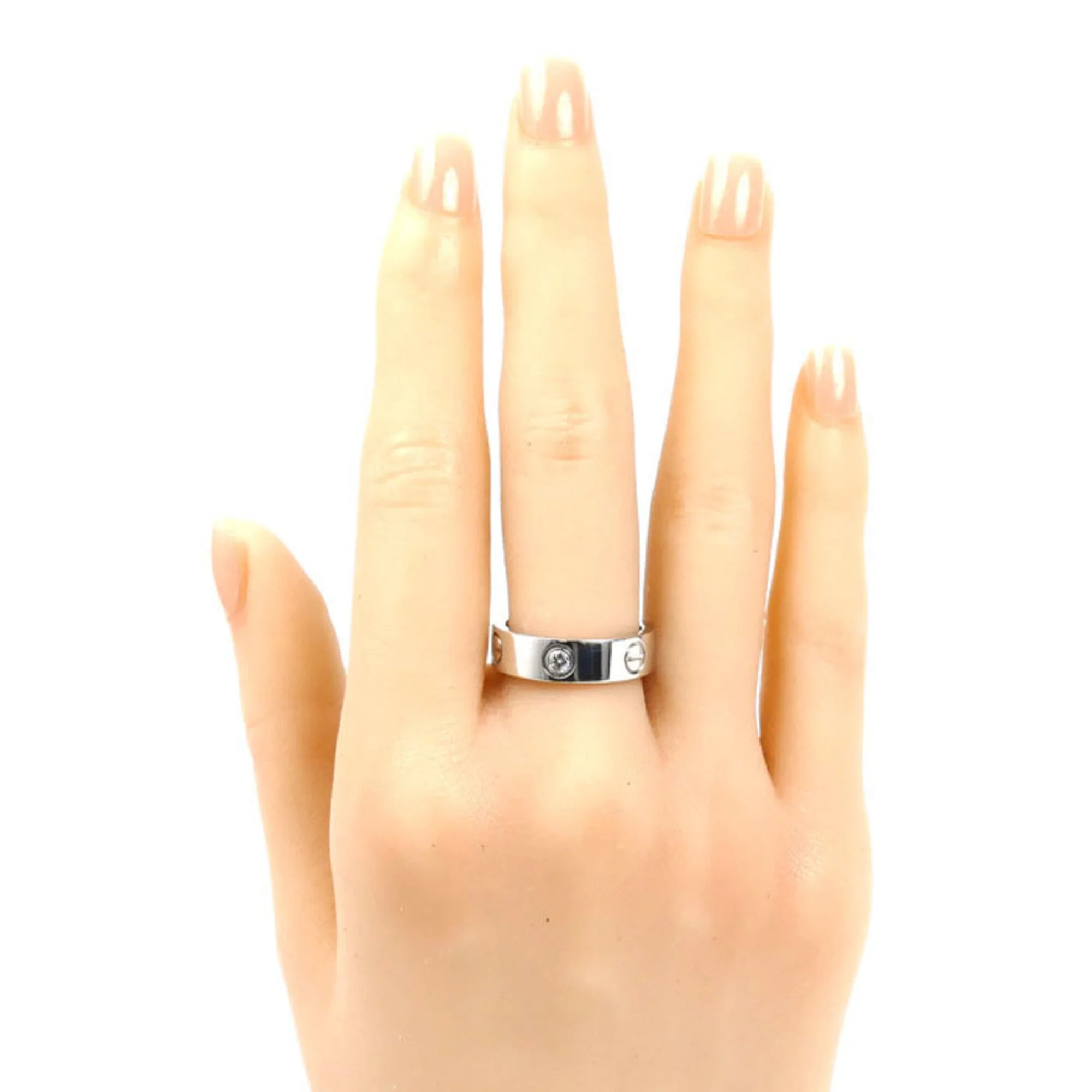 Band Ring 18K White Gold with Diamond - Image 7