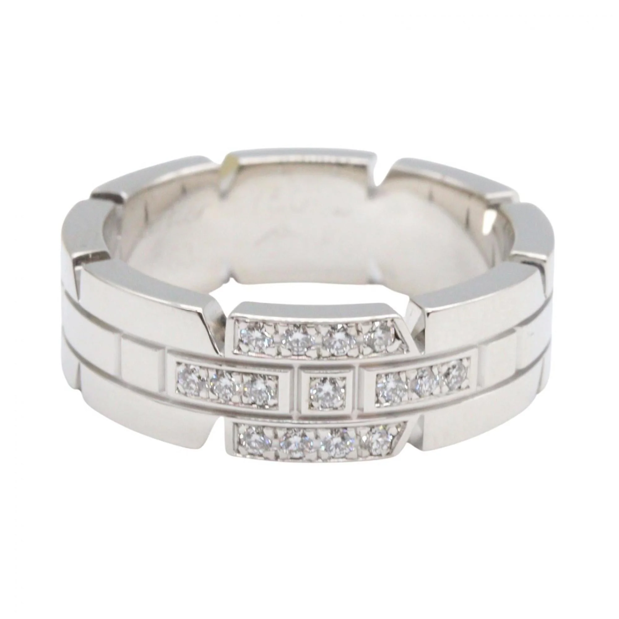 Band Ring 18K White Gold with Diamonds - Image 2