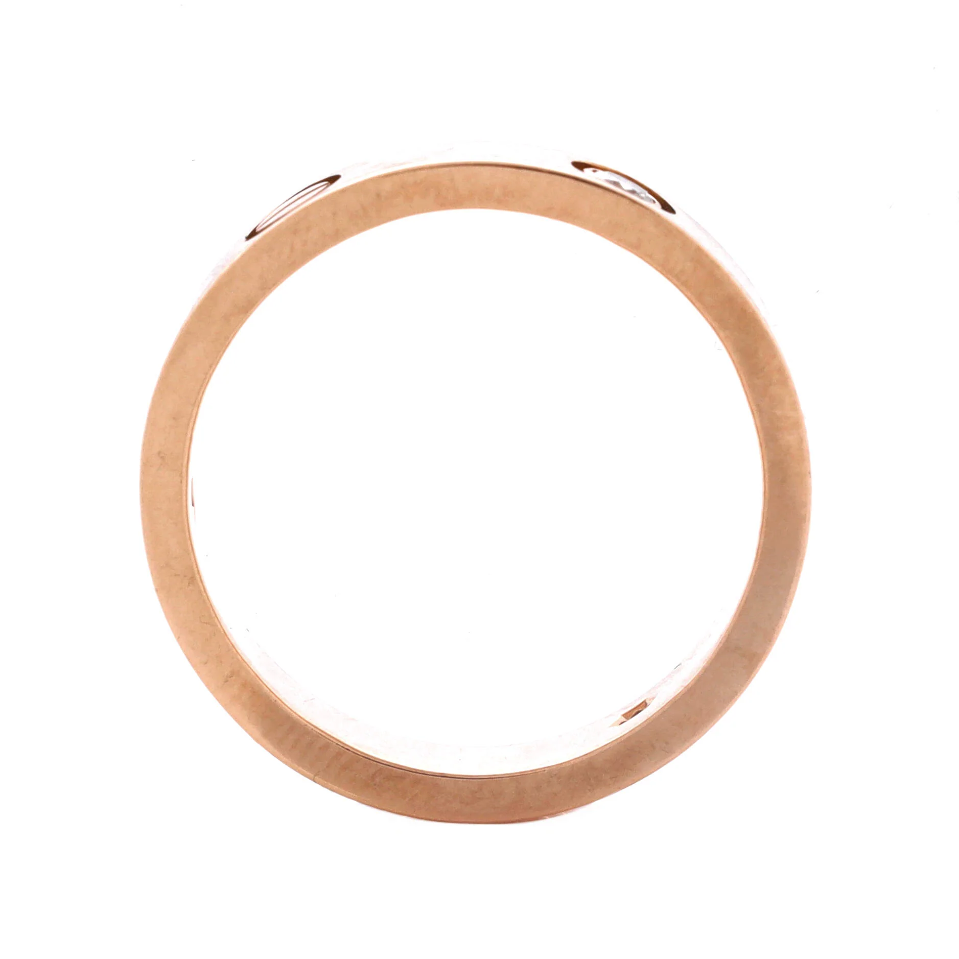Love 3 Diamonds Band Ring 18K Rose Gold with Diamonds - Image 2