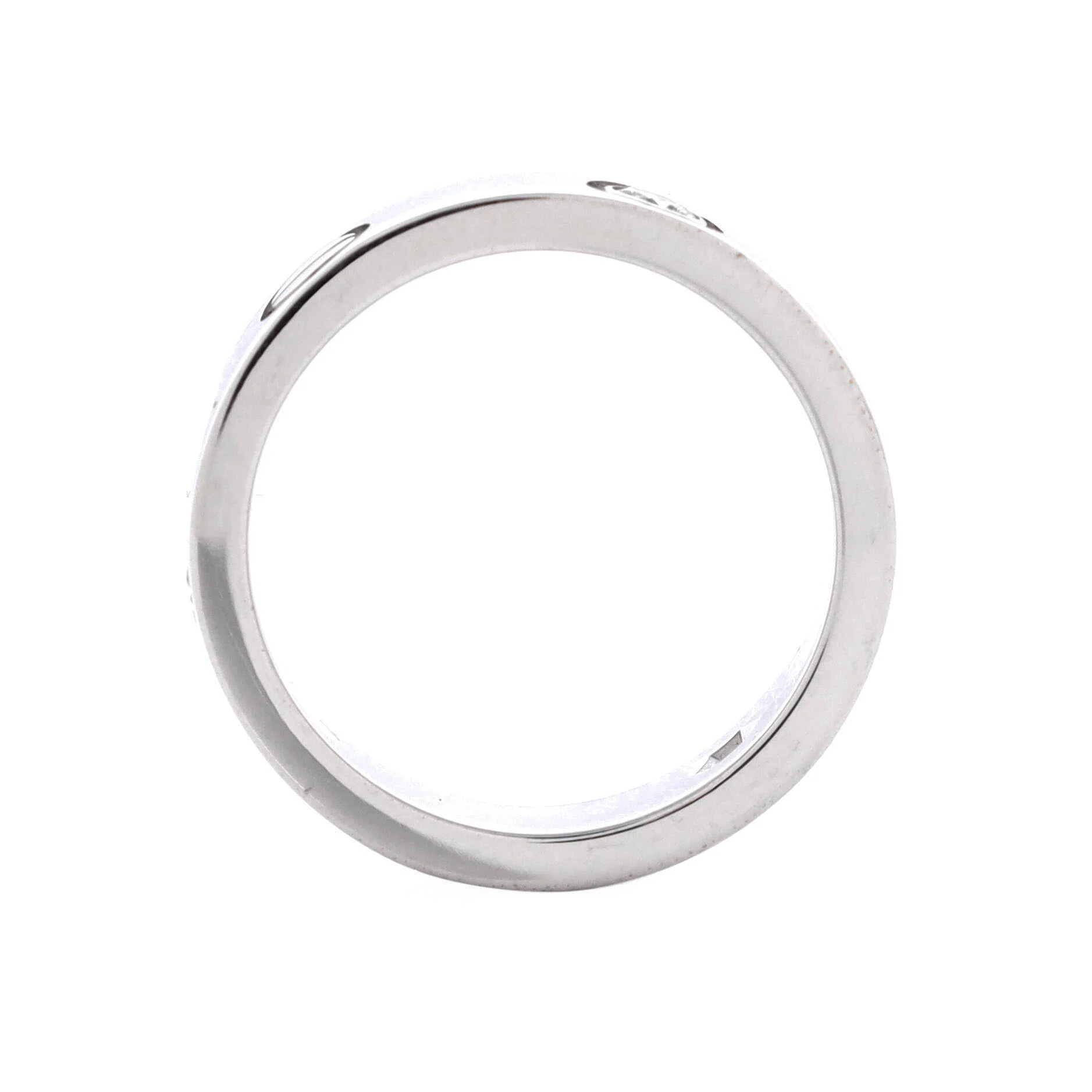 Love 3 Diamonds Band Ring 18K White Gold with Diamond - Image 3