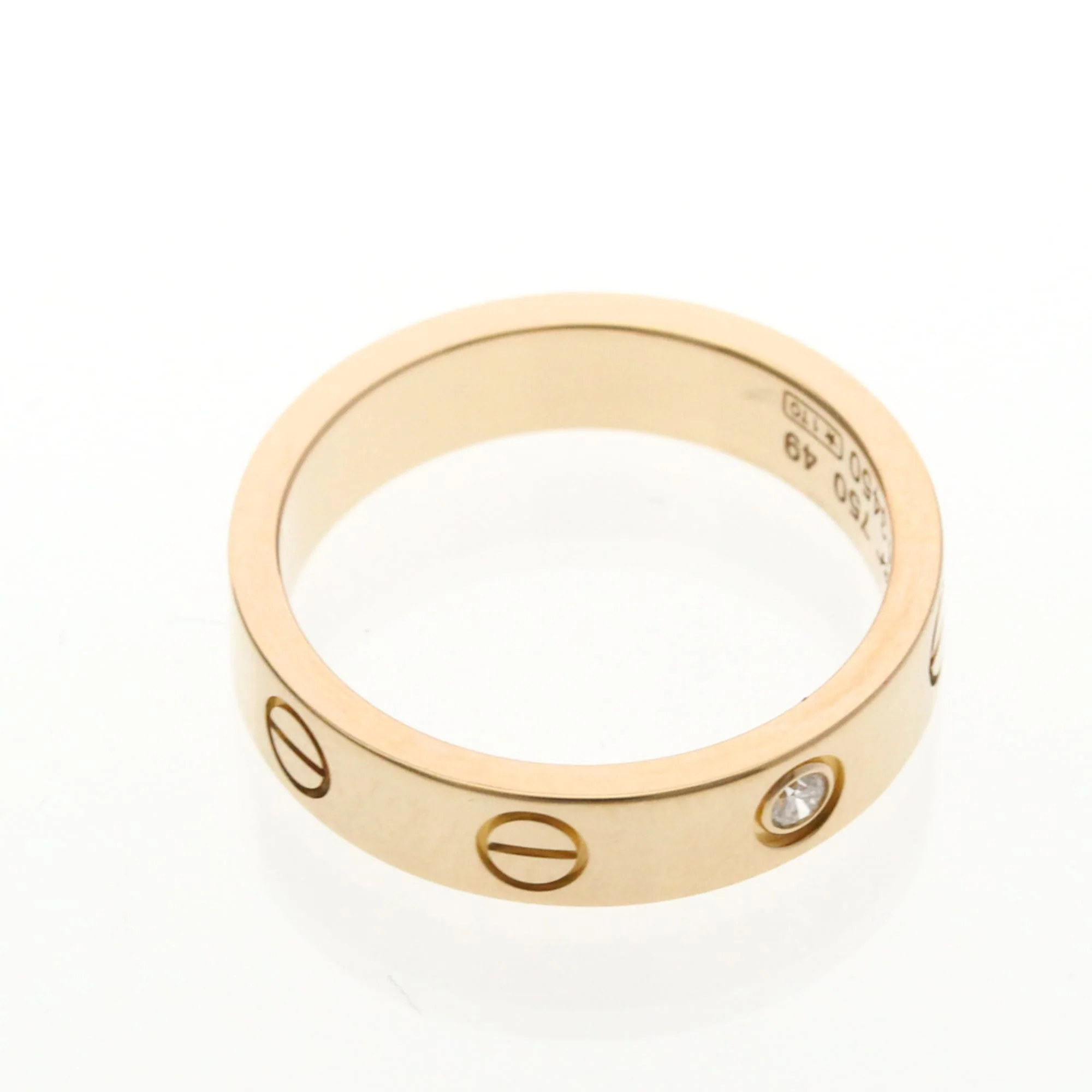 Love Band Ring 18K Rose Gold with Diamond Mini - Image 9