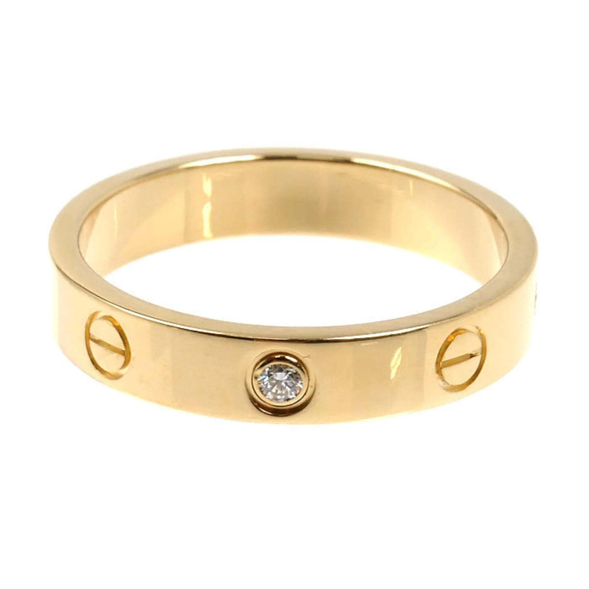 Love Ring 18K Yellow Gold Mini with Diamond - Image 3