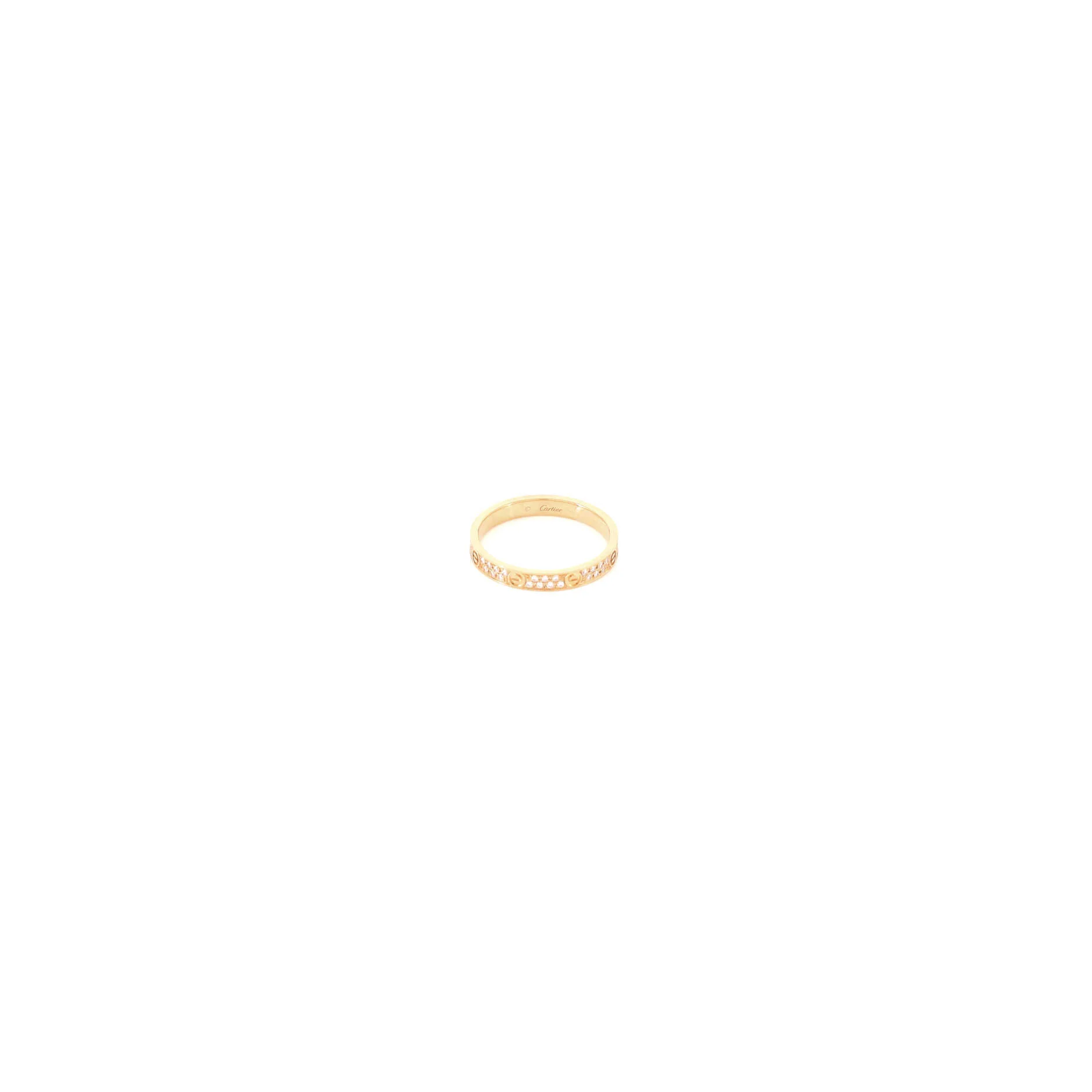 Love Wedding Band Pave Diamonds Ring 18K Yellow Gold and Diamonds Small - Image 3