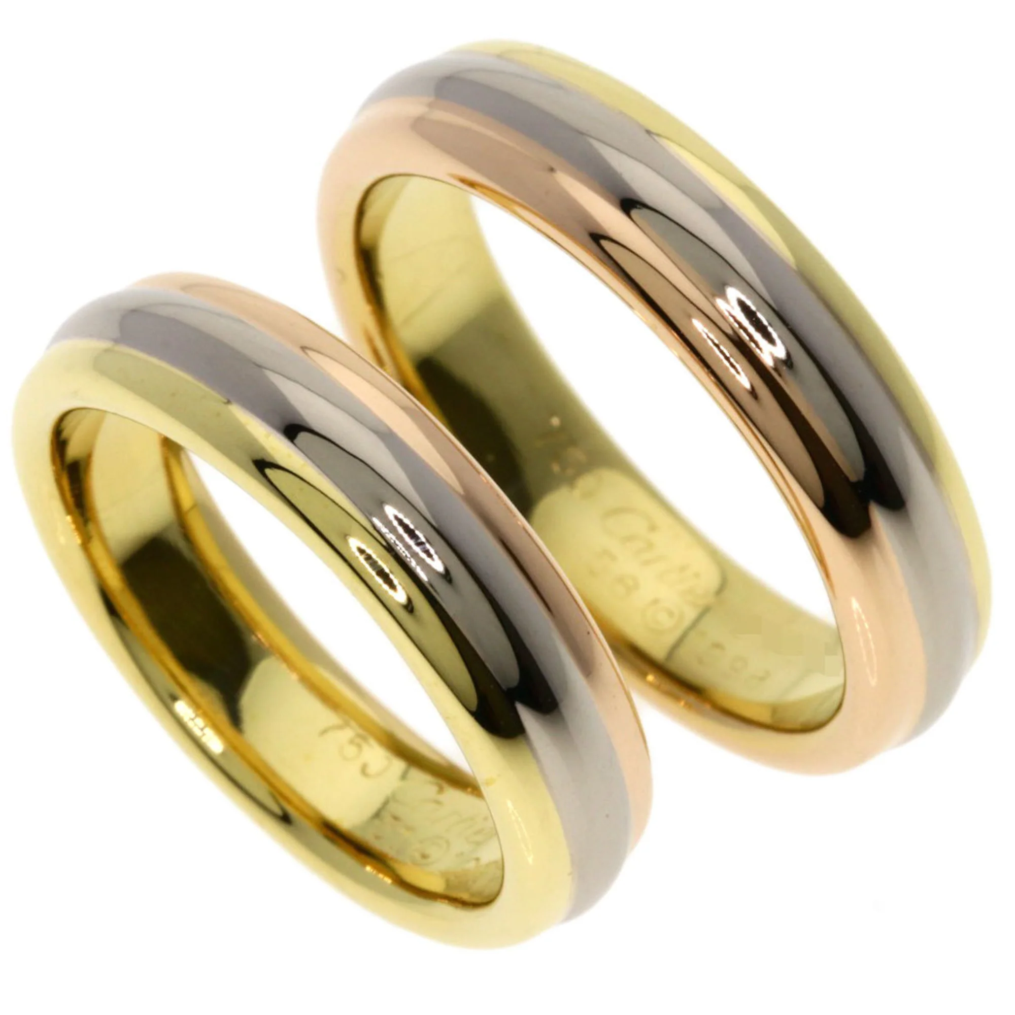 Vendome Louis Cartier Band Ring 18K Tricolor Gold