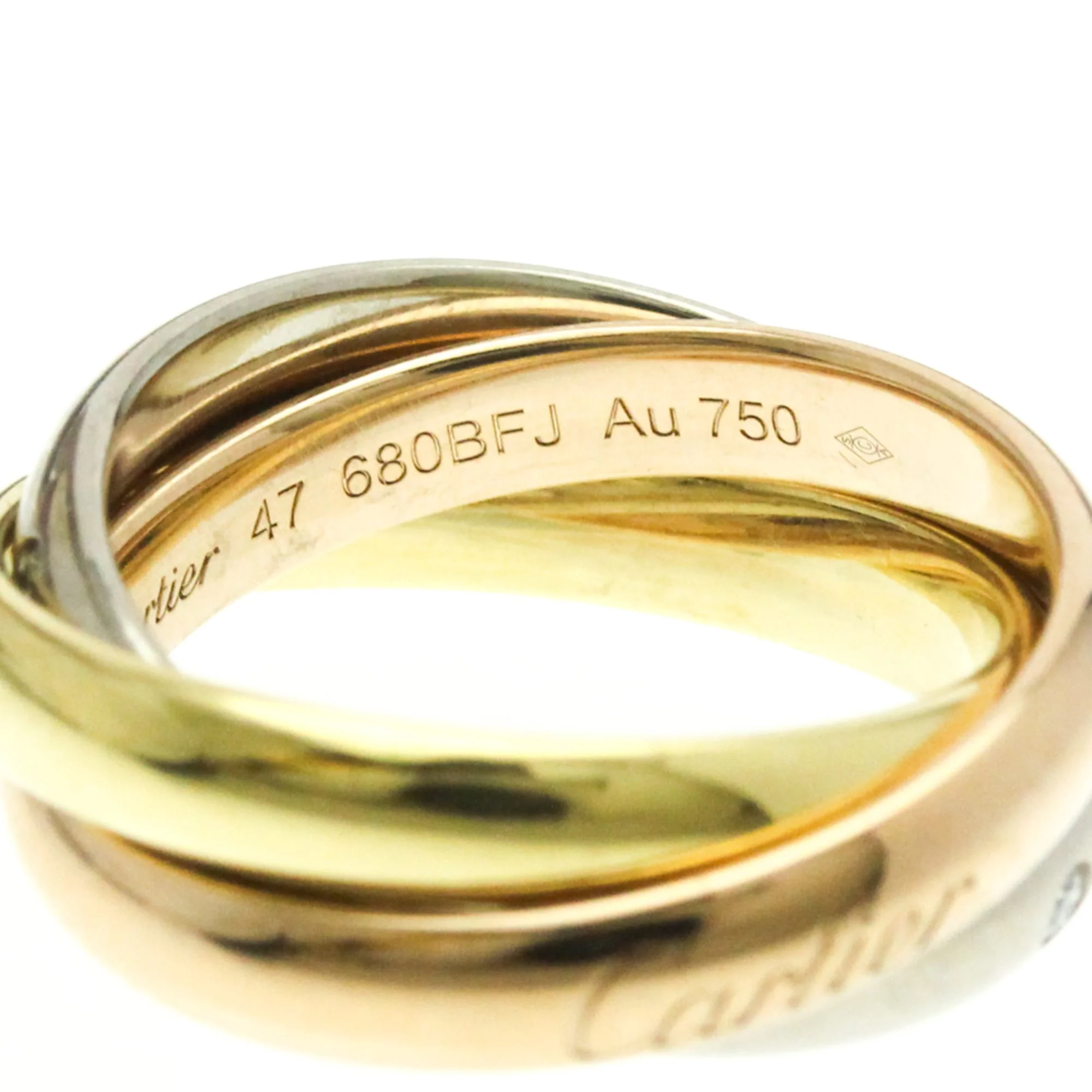 Vendome Louis Cartier Band Ring 18K Tricolor Gold - Image 8