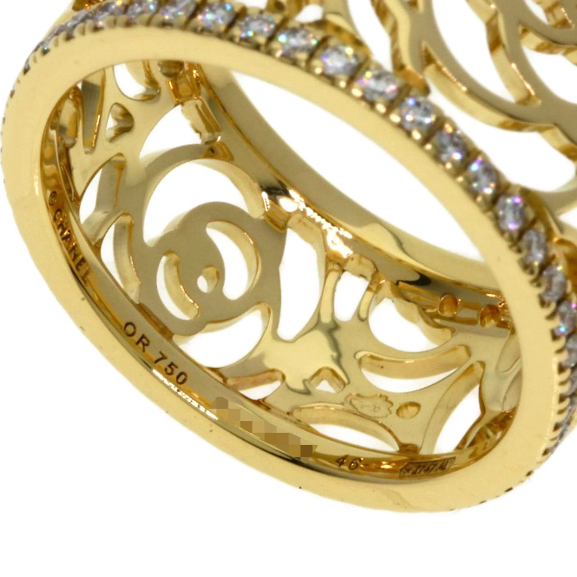 Camellia Ring 18K Yellow Gold with Diamond - Image 5