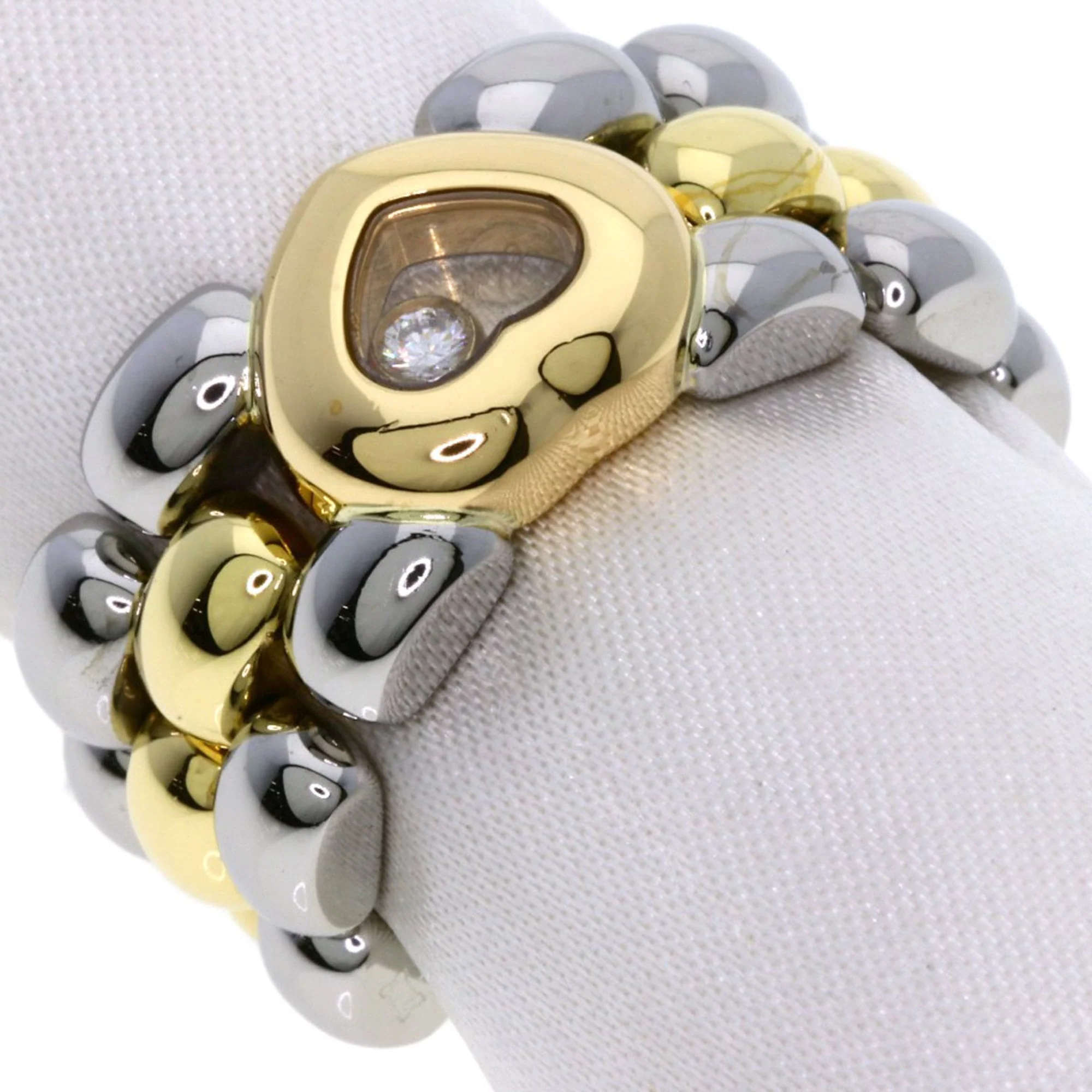 Happy Diamonds Ring Stainless Steel and 18K Yellow Gold with Diamond - Image 2