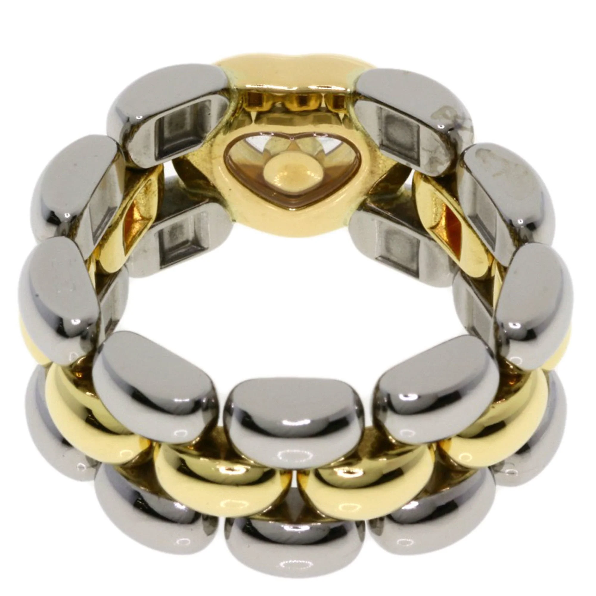 Happy Diamonds Ring Stainless Steel and 18K Yellow Gold with Diamond - Image 4