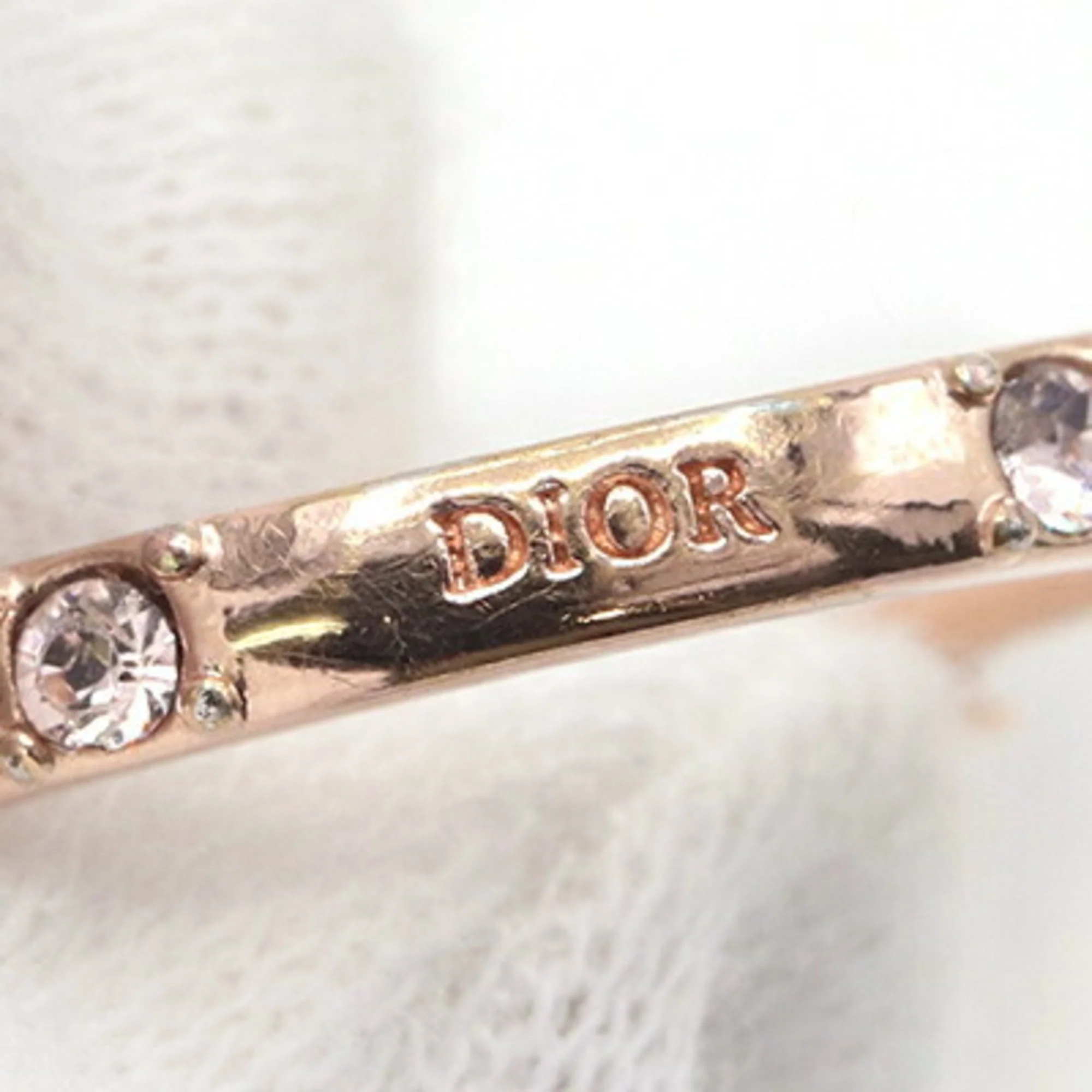 Band Ring Metal Pink Gold with Crystal - Image 5
