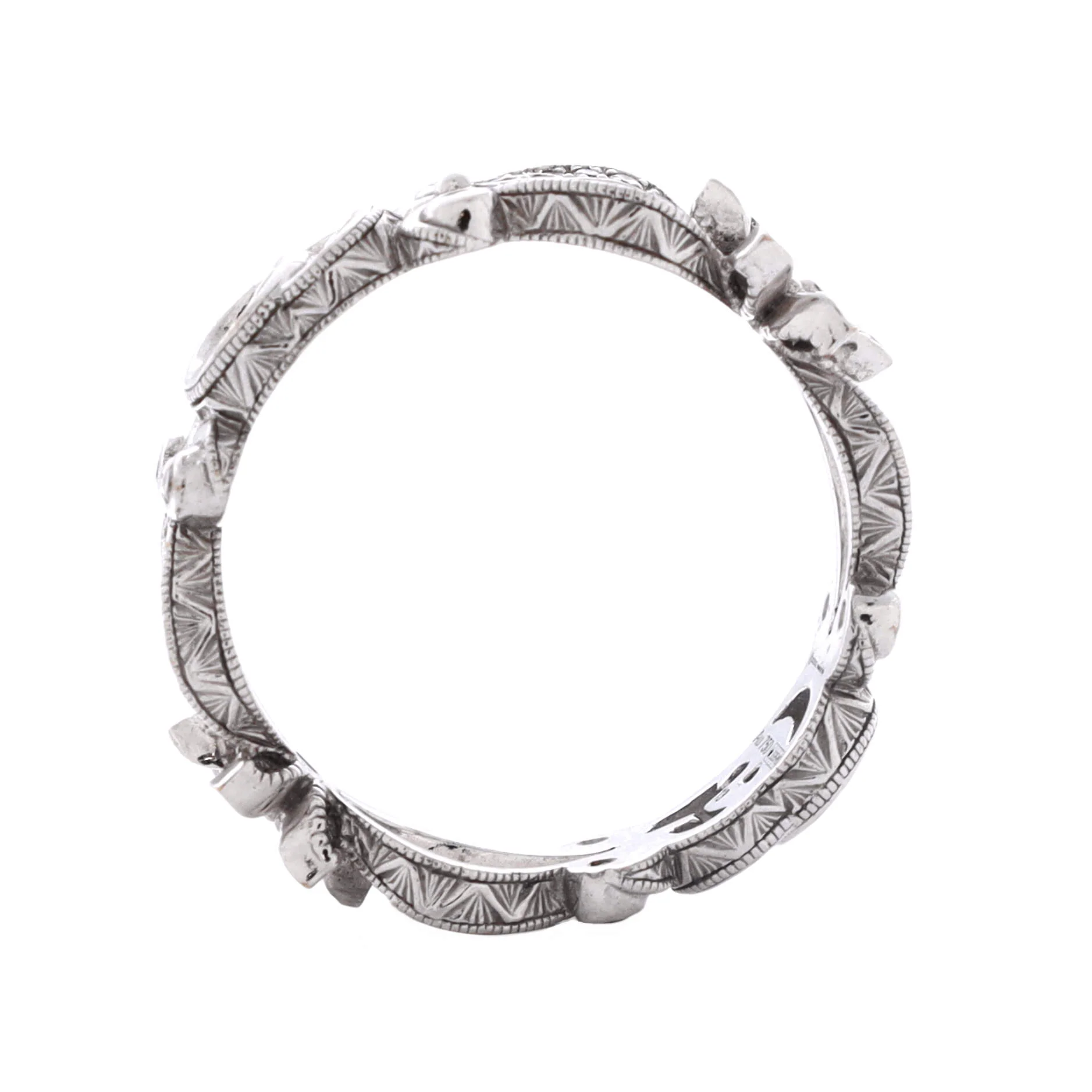 GG Flora Band Ring 18K White Gold with Diamonds - Image 3