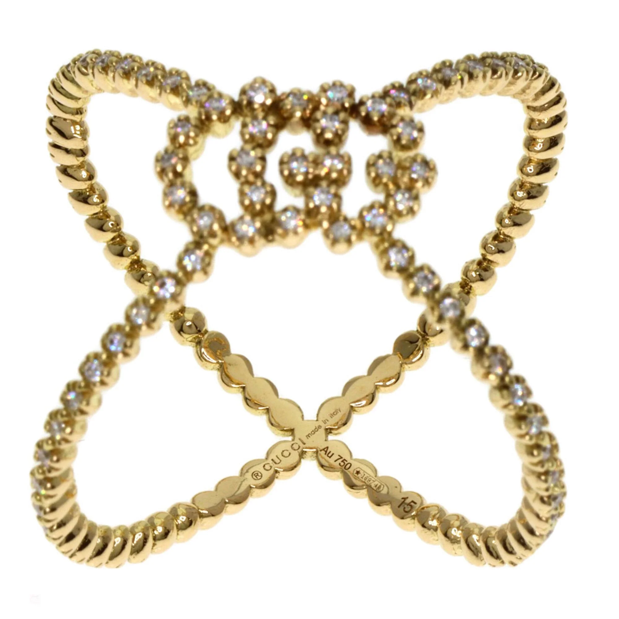 GG Running Ring 18K Yellow Gold with Diamond - Image 5