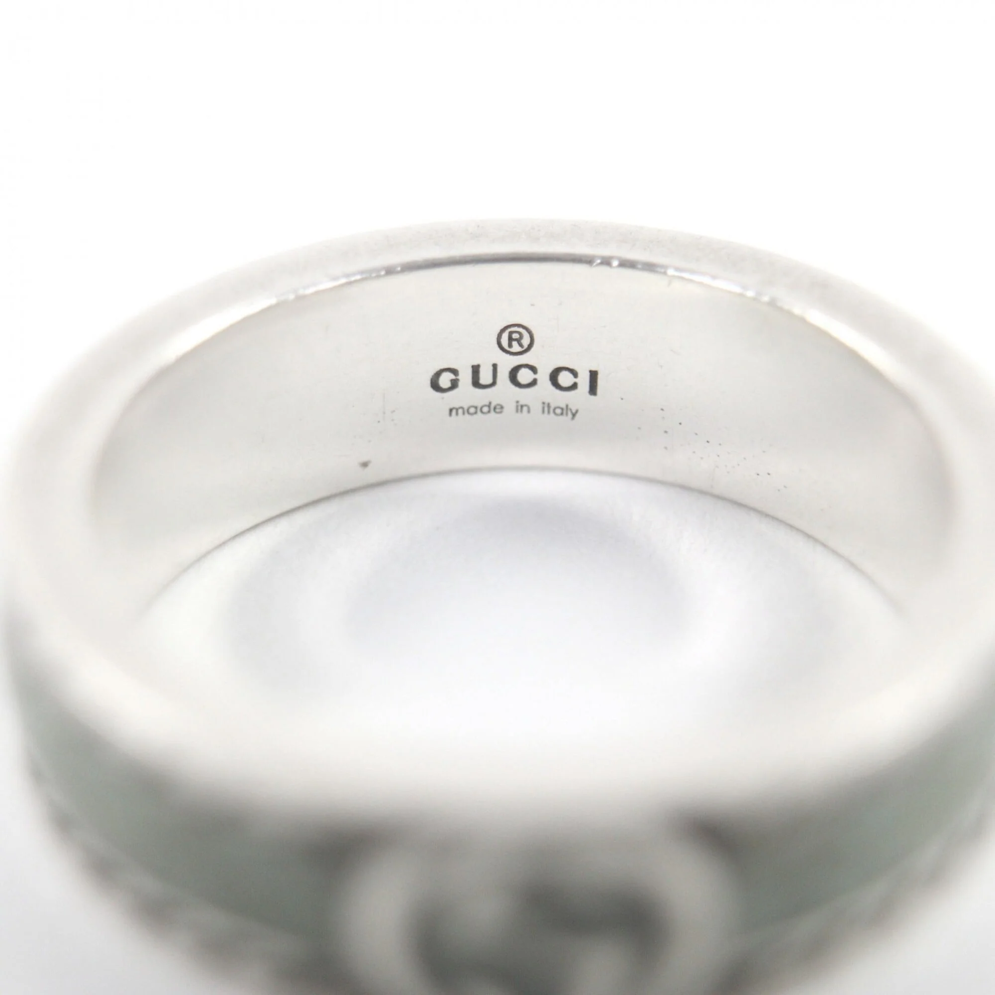 Interlocking G Band Ring Enamel and Sterling Silver - Image 5