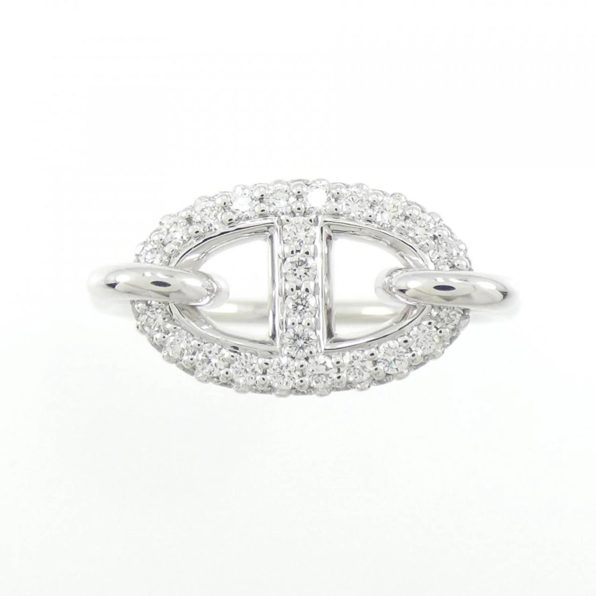 Band Ring 18K White Gold and Diamond - Image 2