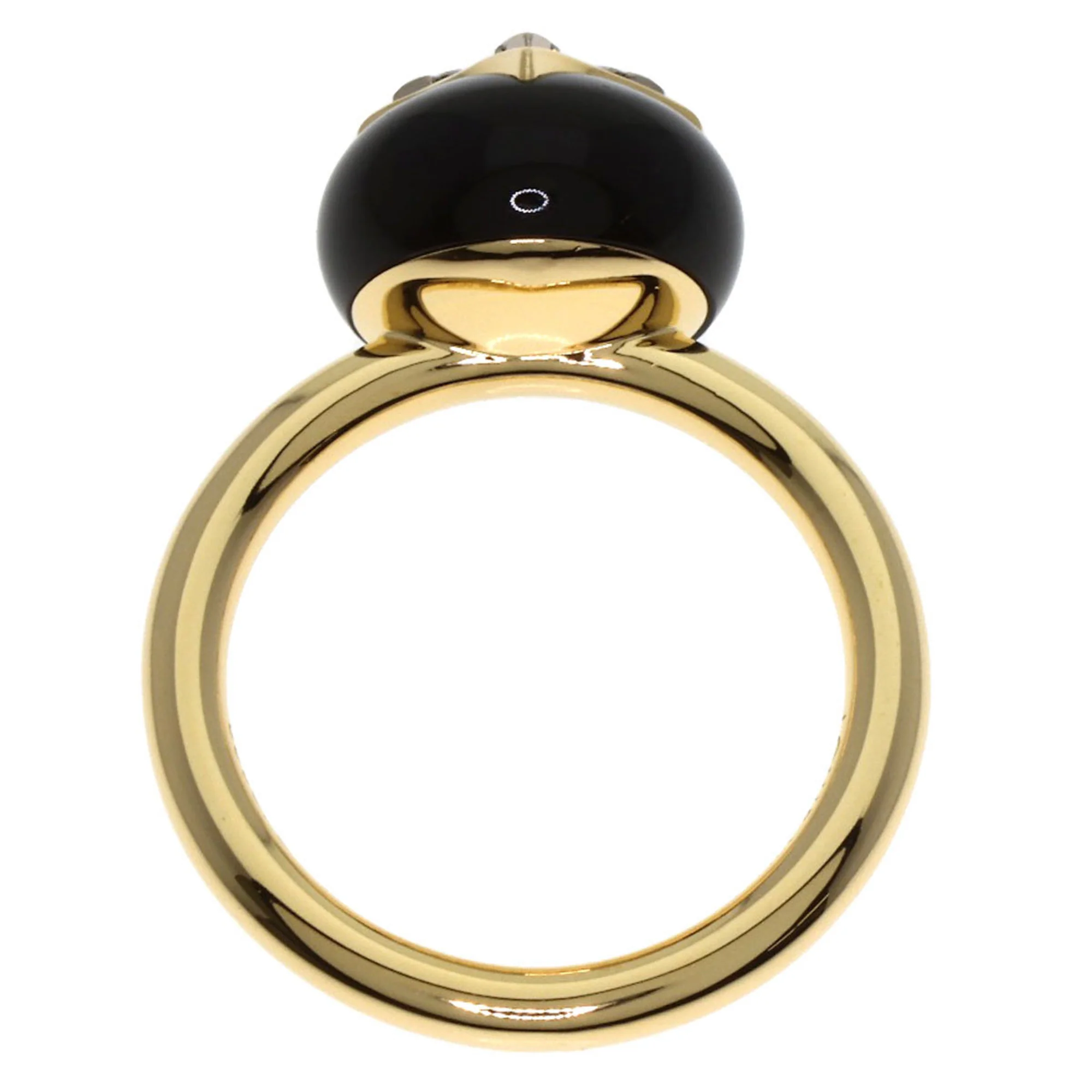 Ring 18K Yellow Gold with Diamond and Onyx - Image 4