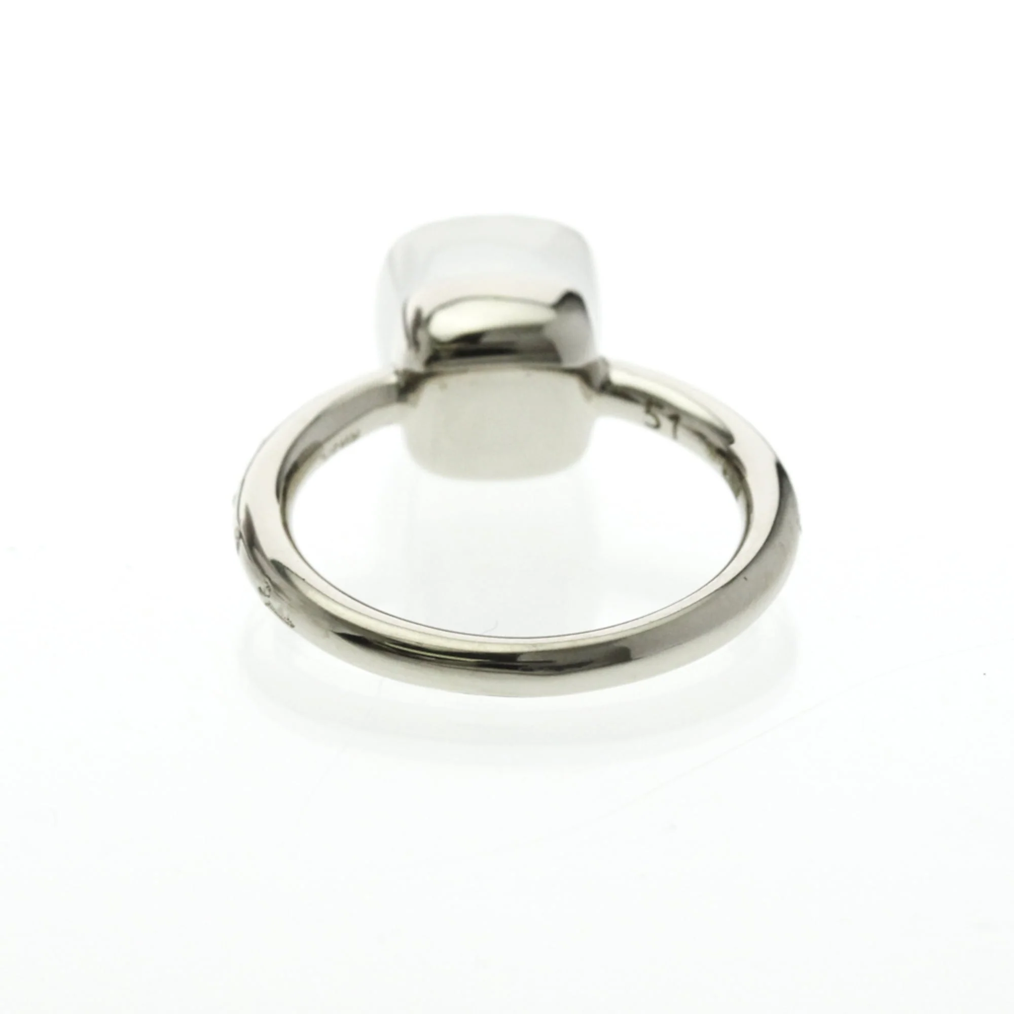 Nude Petite Milky Quartz and Diamond Ring 18K White Gold US 5 3/4 (JP 11) Watch - Image 3