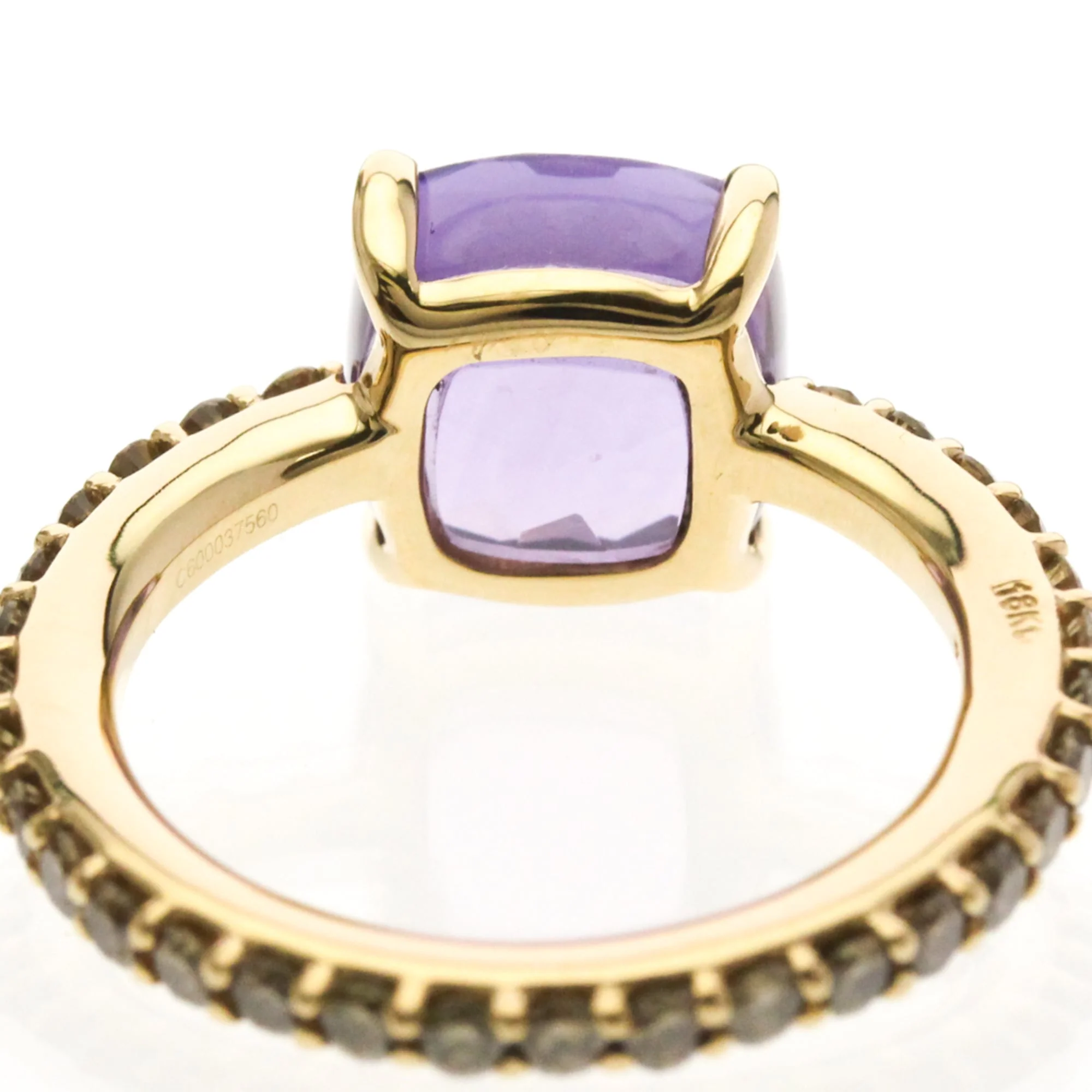 Ring 18K Rose Gold with Amethyst and Diamond - Image 7
