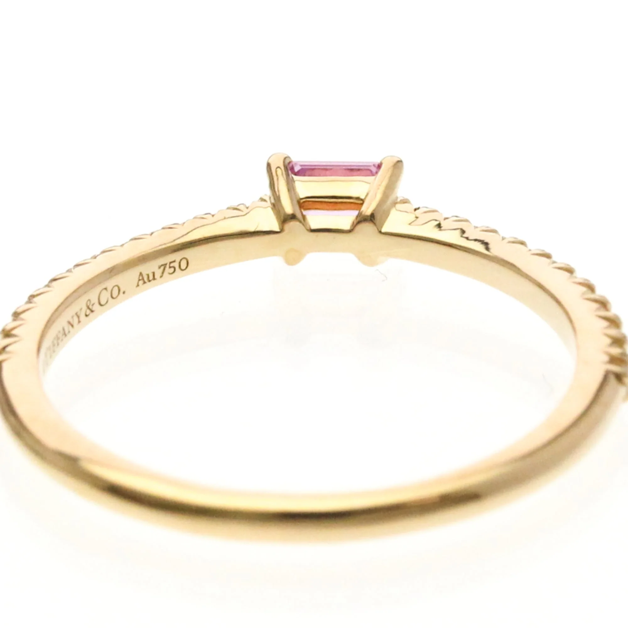 Band Ring 18K Rose Gold With Diamond And Sapphire - Image 7