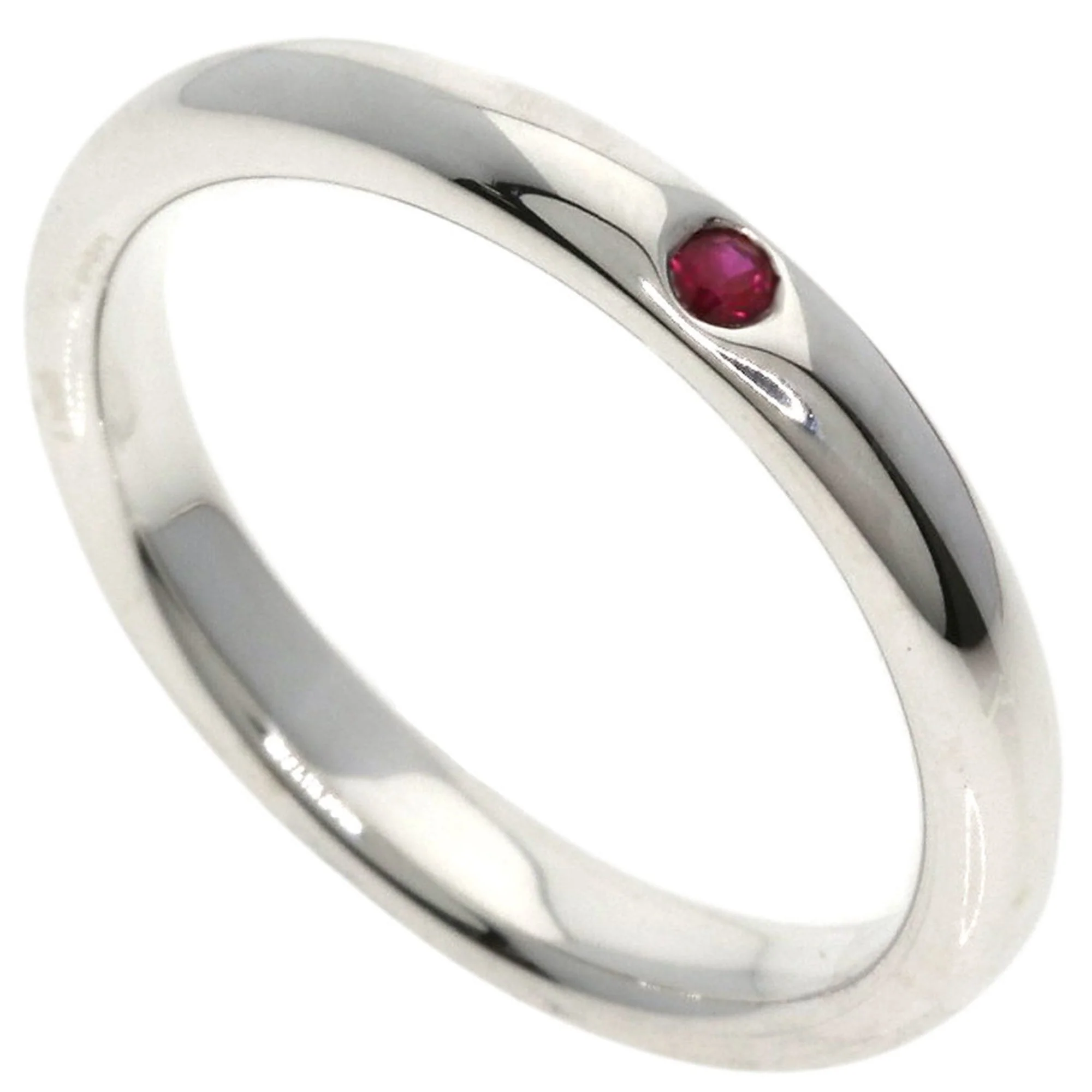 Band Ring Sterling Silver with Ruby