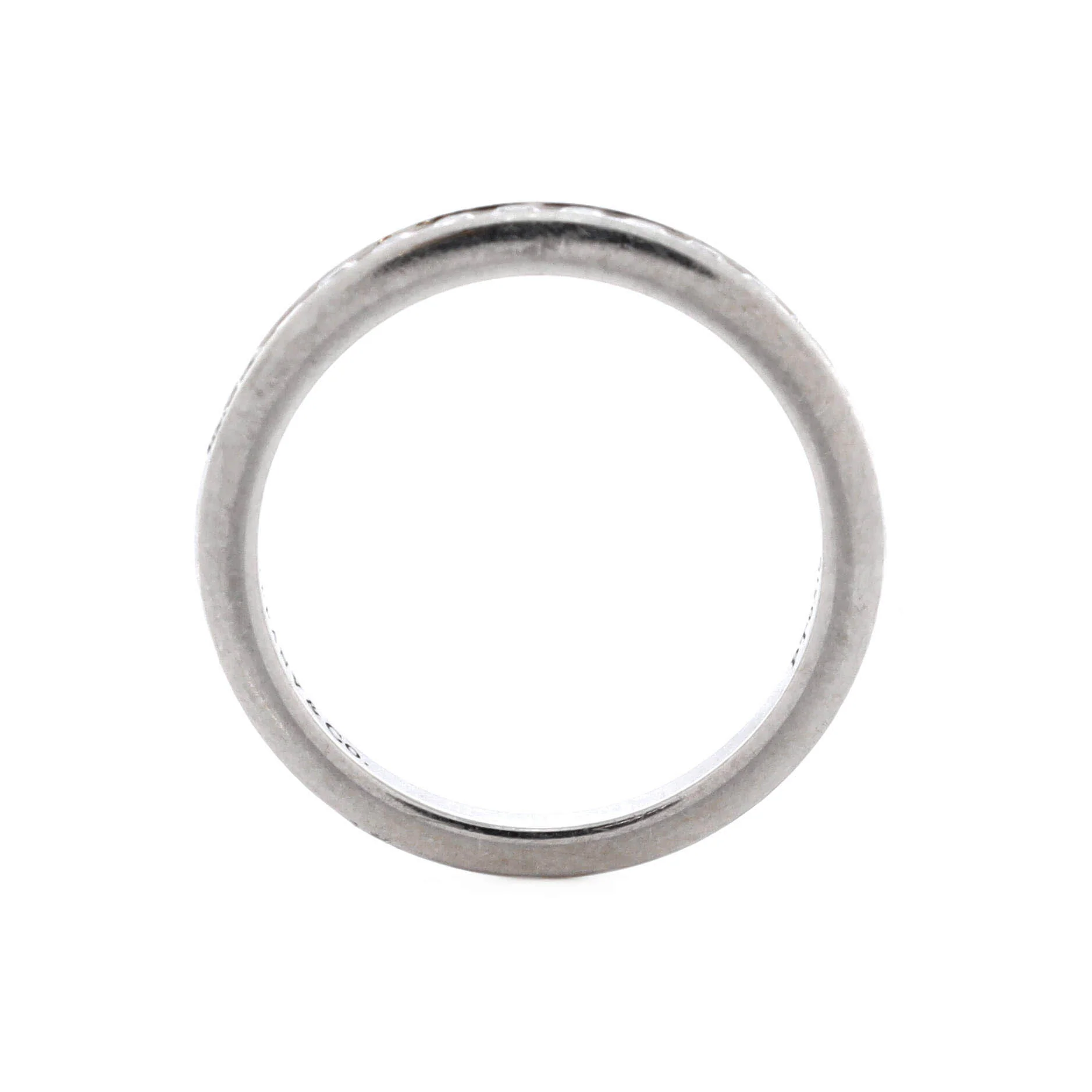 Half Setting Wedding Band Ring Platinum with Diamonds 2mm - Image 2