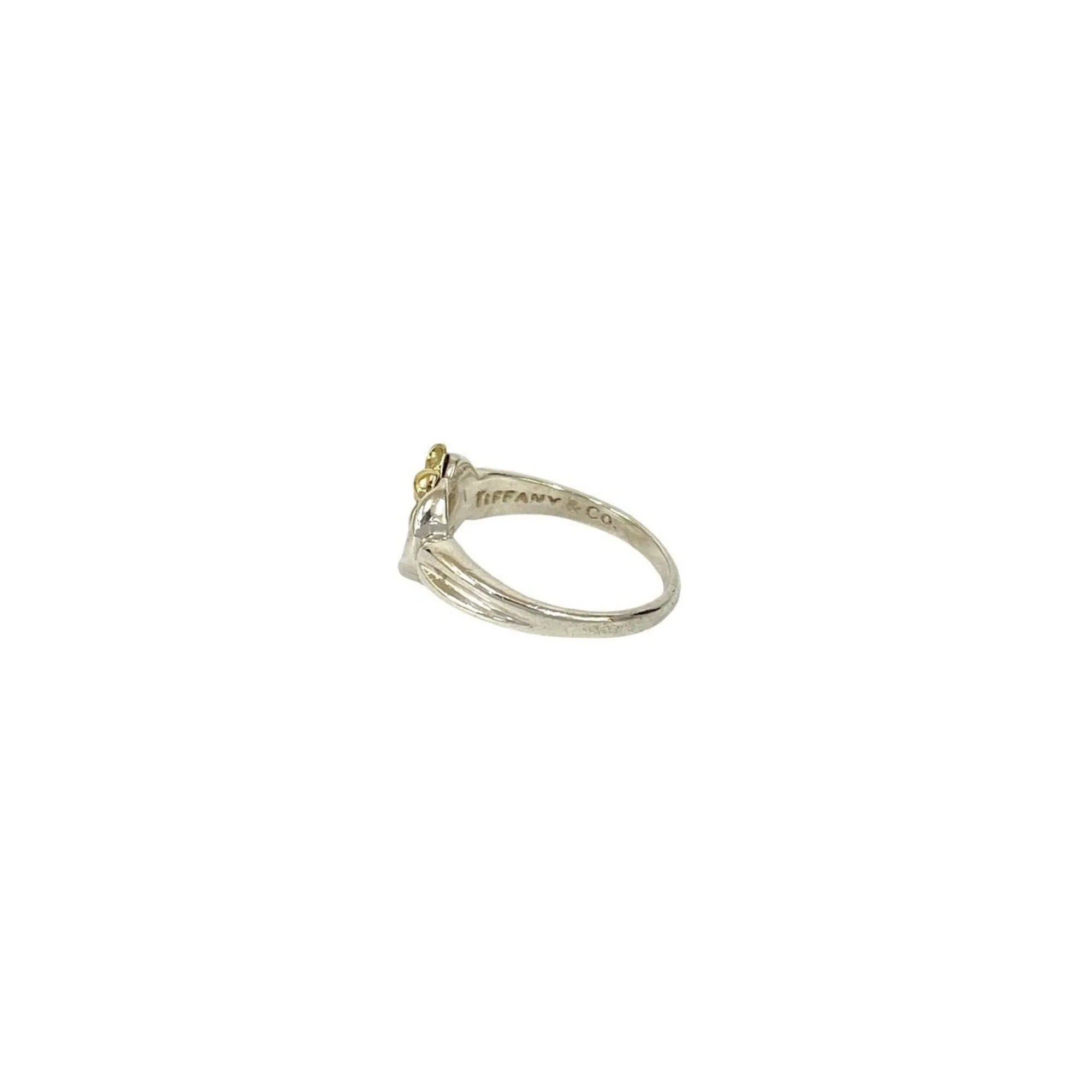 Heart Ribbon Combination Ring 18K Yellow Gold and Sterling Silver - Image 4