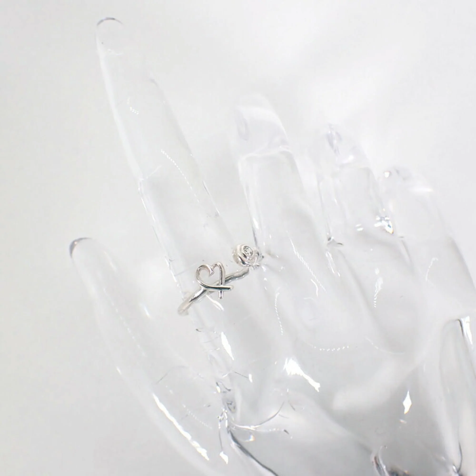 Loving Heart Wire Ring Sterling Silver and Diamond - Image 5