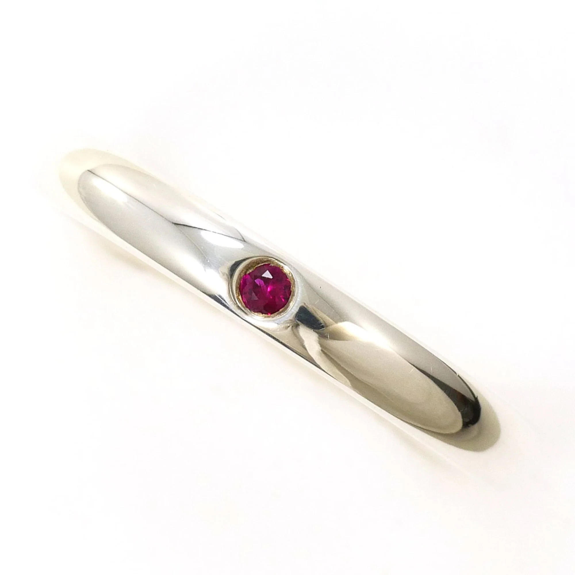 Stacking Band Ring Sterling Silver with Ruby