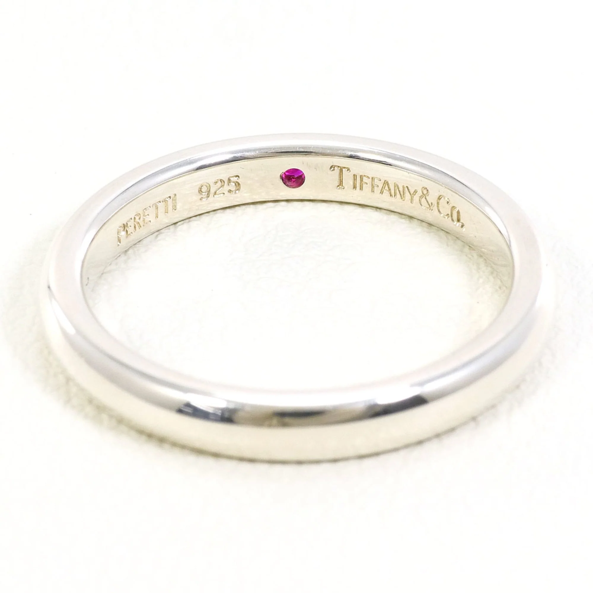 Stacking Band Ring Sterling Silver with Ruby - Image 3