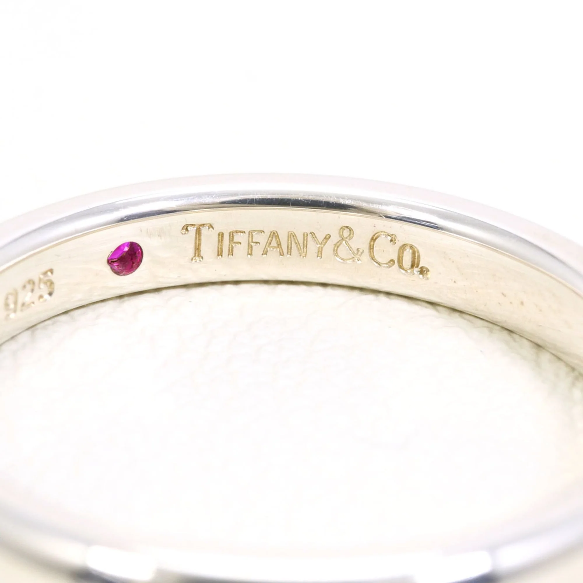 Stacking Band Ring Sterling Silver with Ruby - Image 5