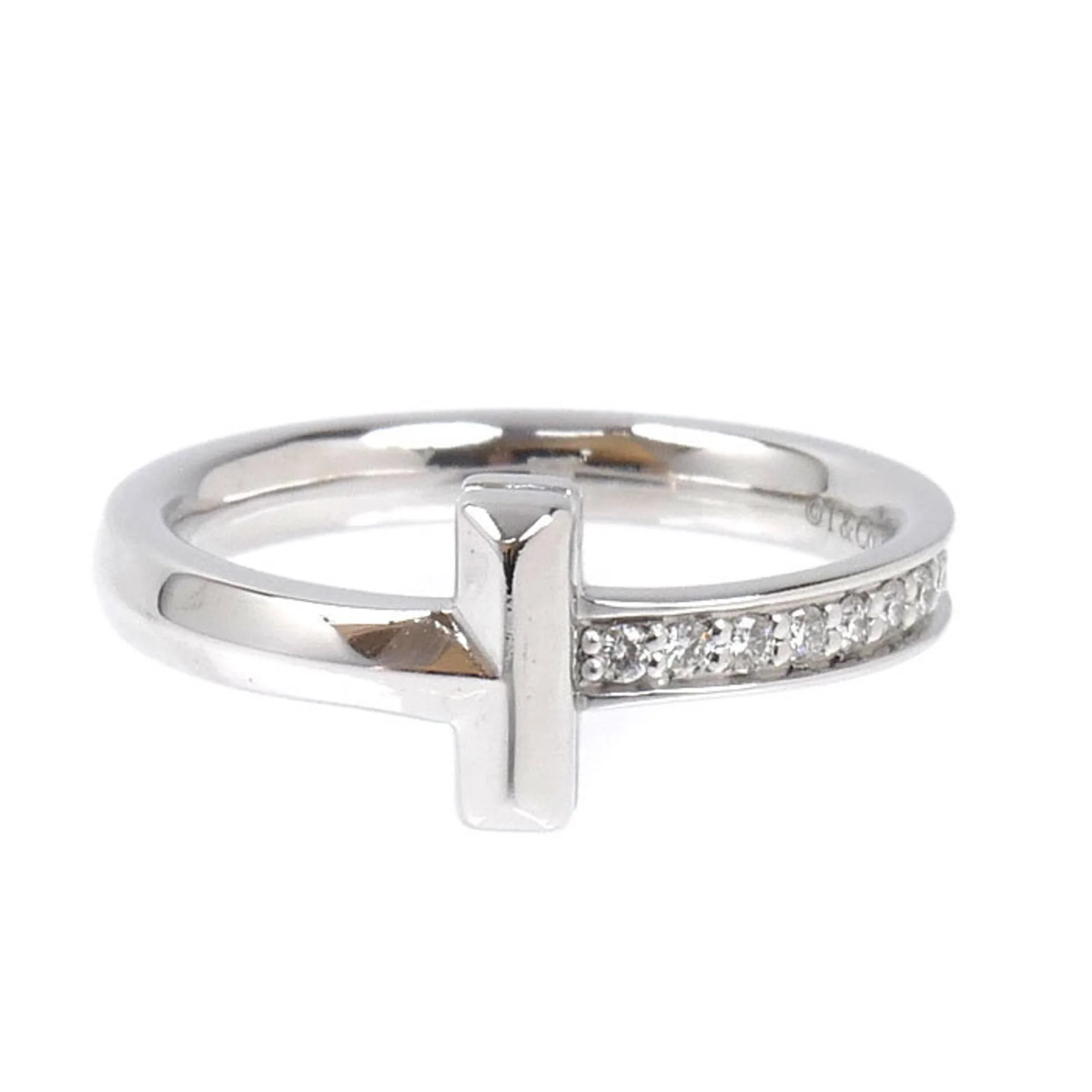 T One Ring 18K White Gold with Diamond - Image 3