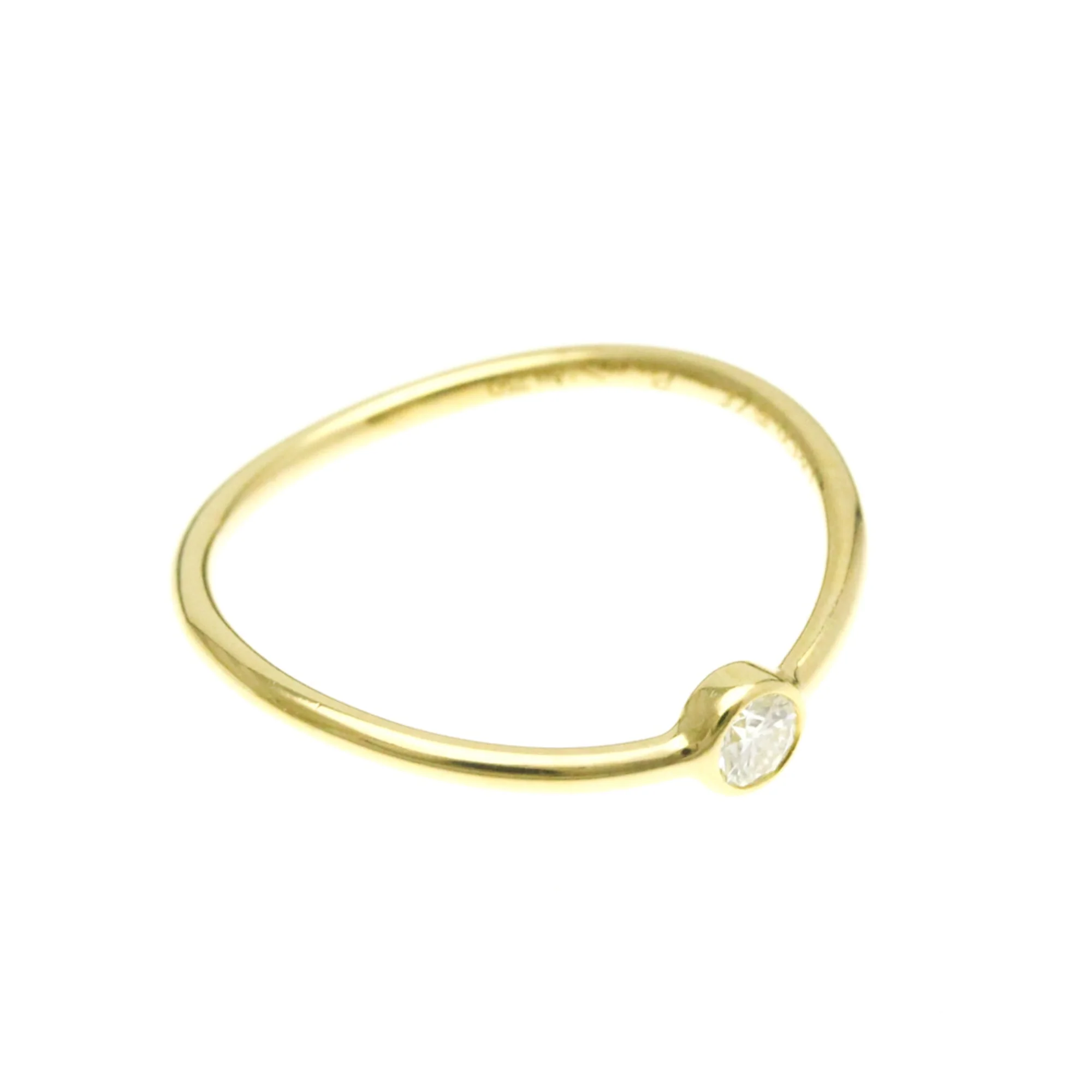 Wave Single Row Ring 18K Yellow Gold with Diamond - Image 9