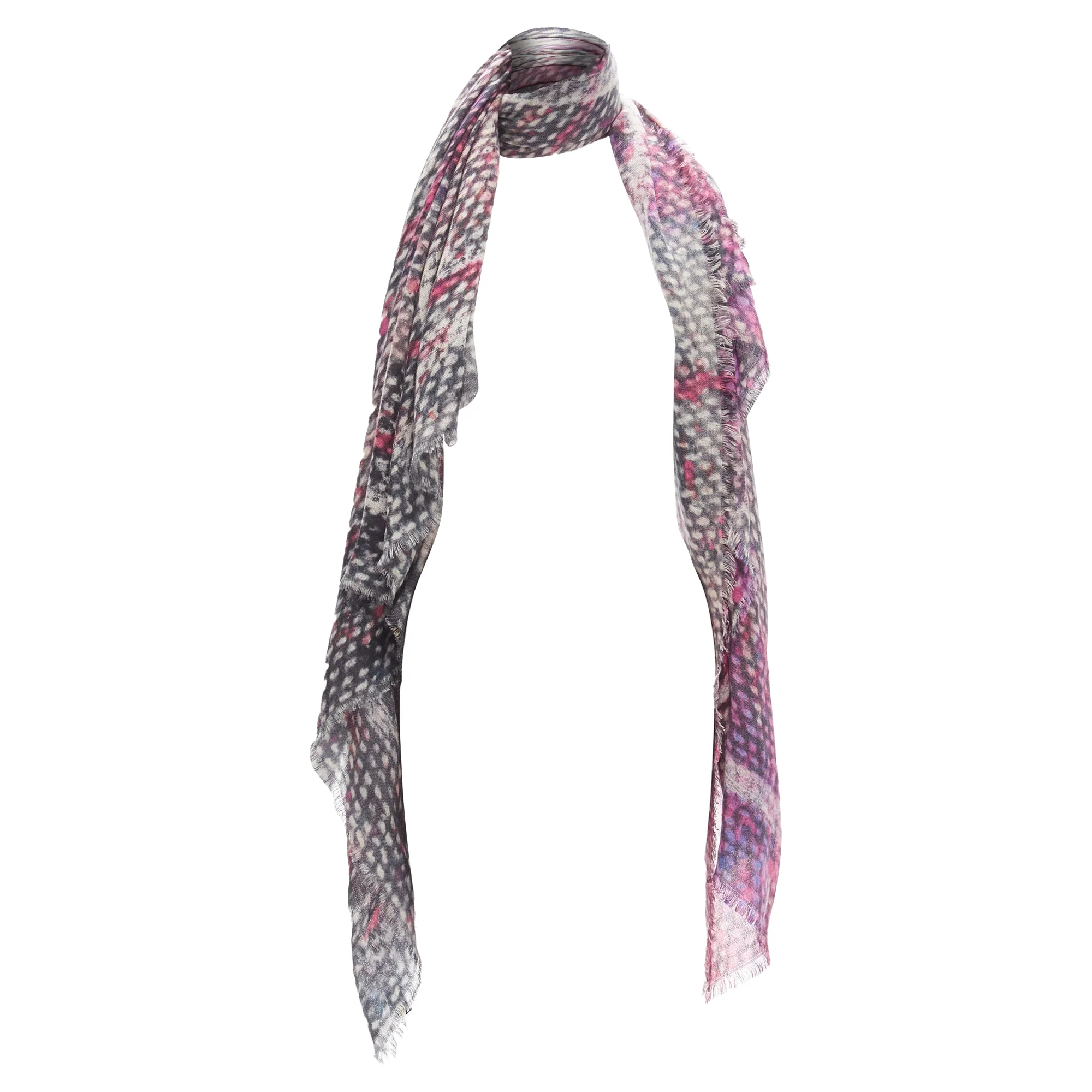 Chanel cashmere CC tweed texture print scarf