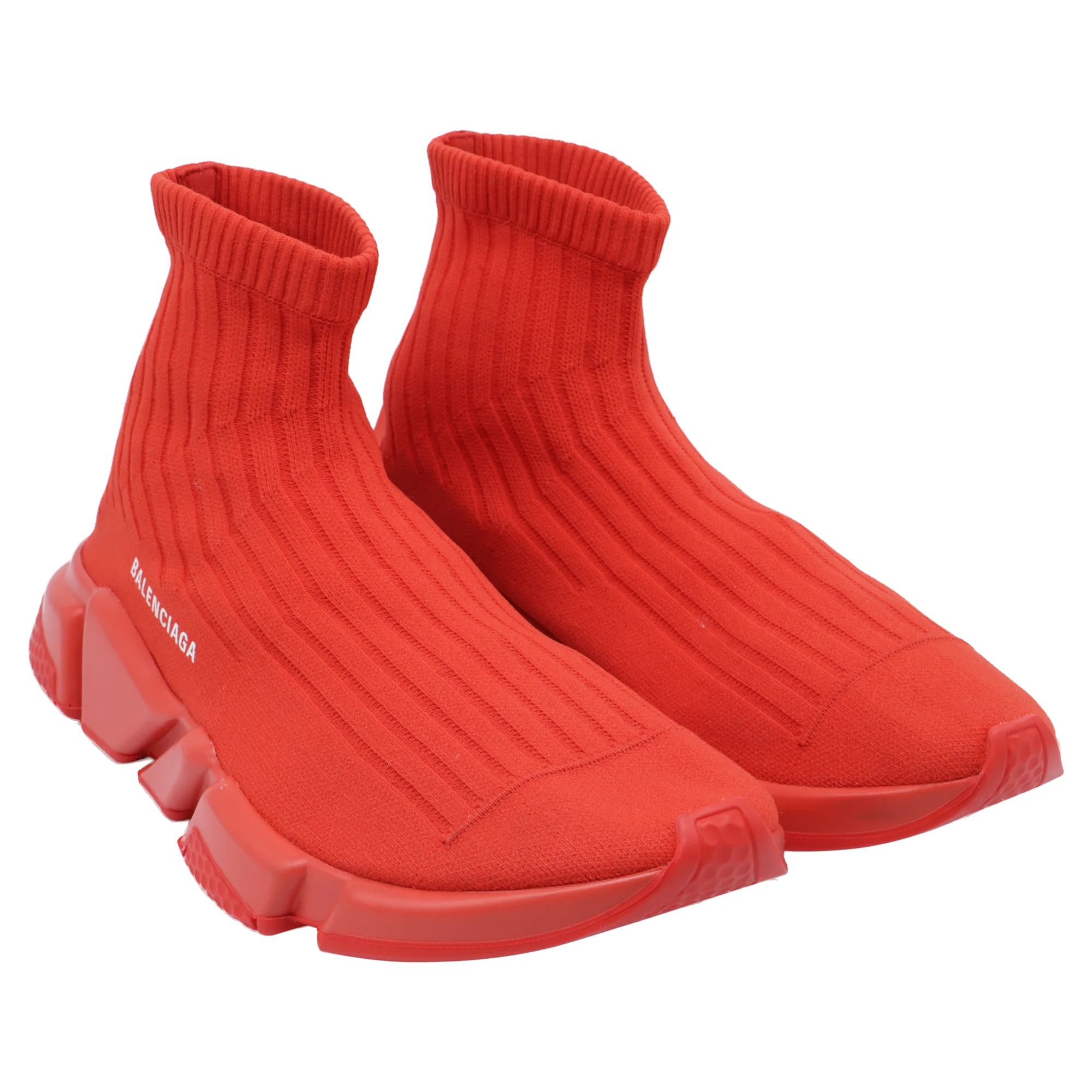 Men's Balenciaga Speed Sneakers in Red Polyester - Image 3