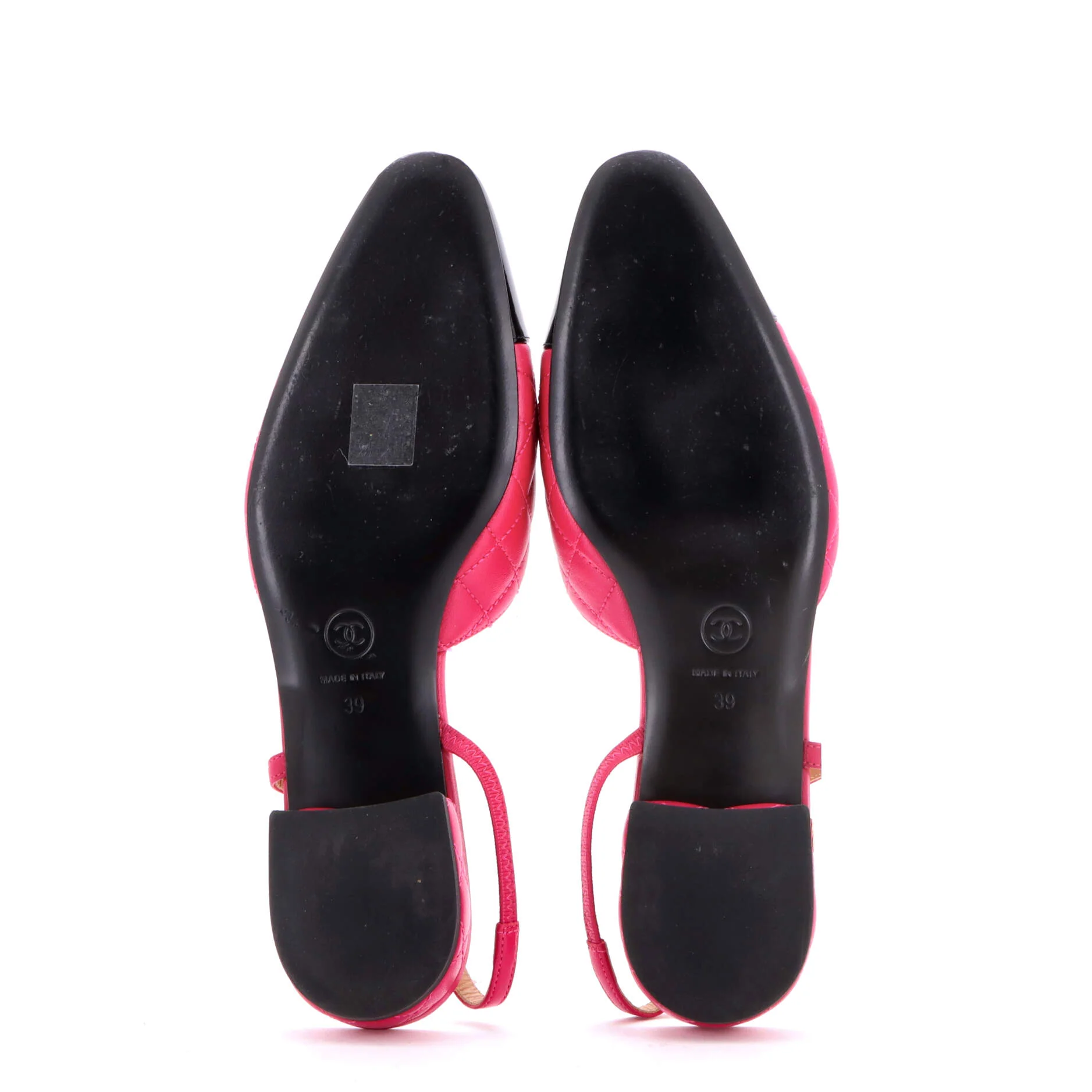 Women's Cap Toe CC Slingback Flats Quilted Leather with Patent - Image 4