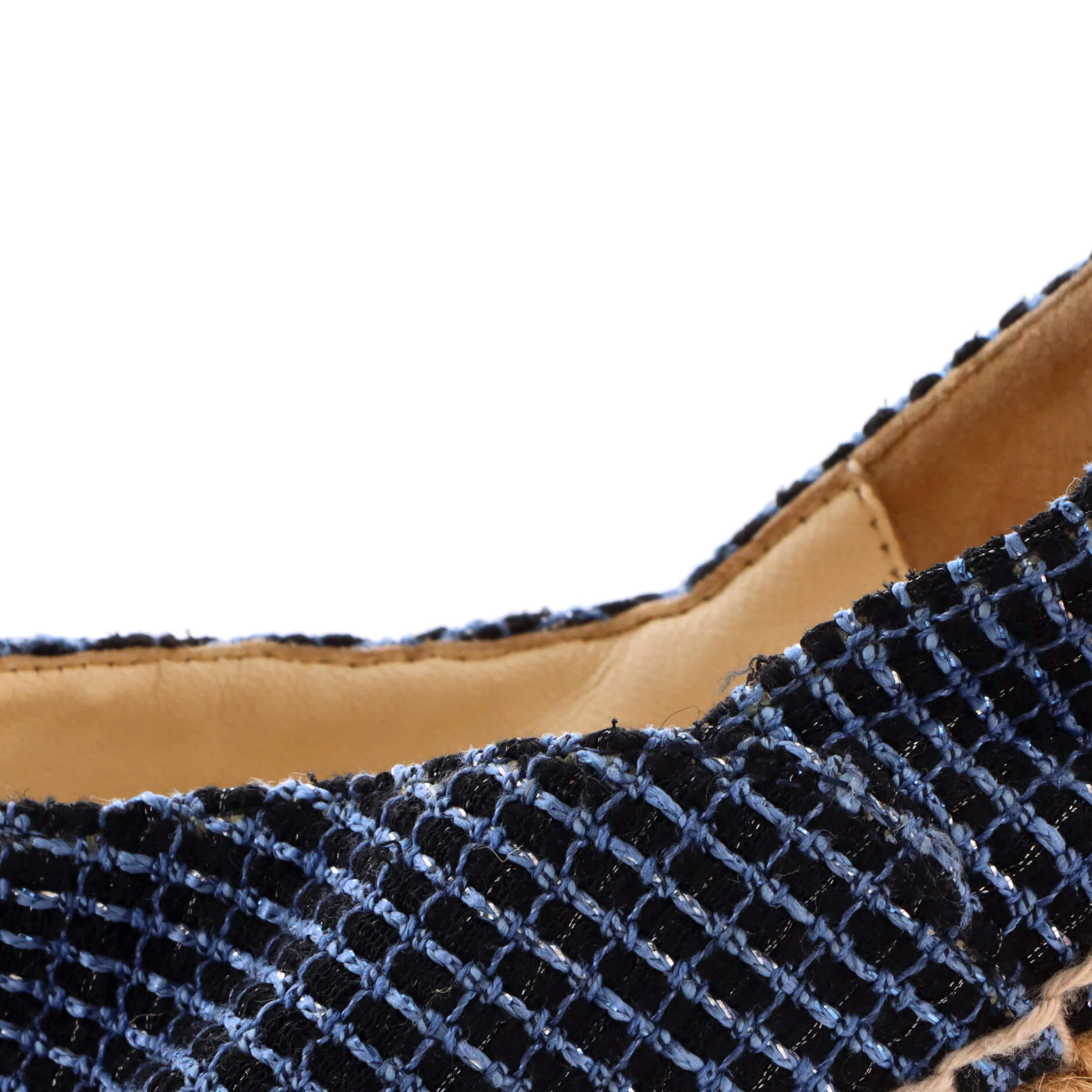 Women's CC Cap Toe Espadrilles Tweed with Leather - Image 7