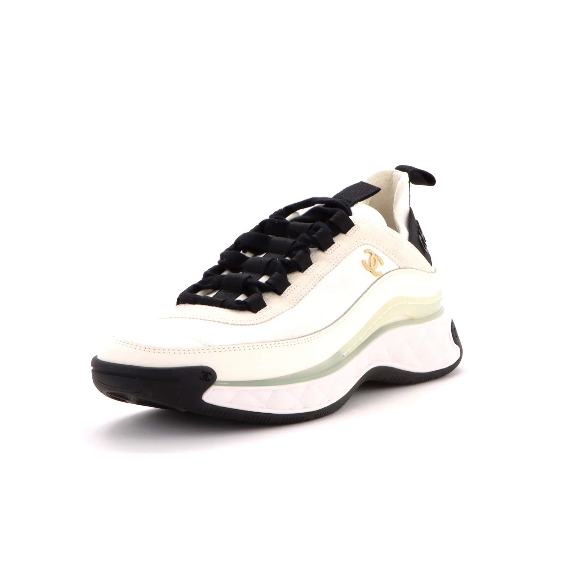 Women's CC Cap Toe Logo Sneakers Suede and Mixed Fibers