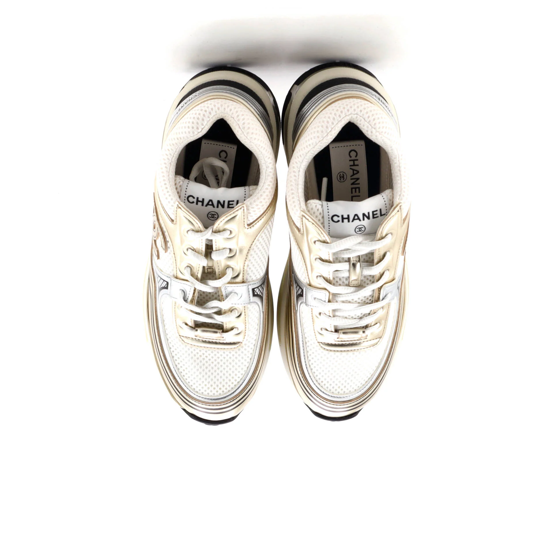 Women's CC Low-Top Sneakers Mesh and Laminated Leather - Image 2